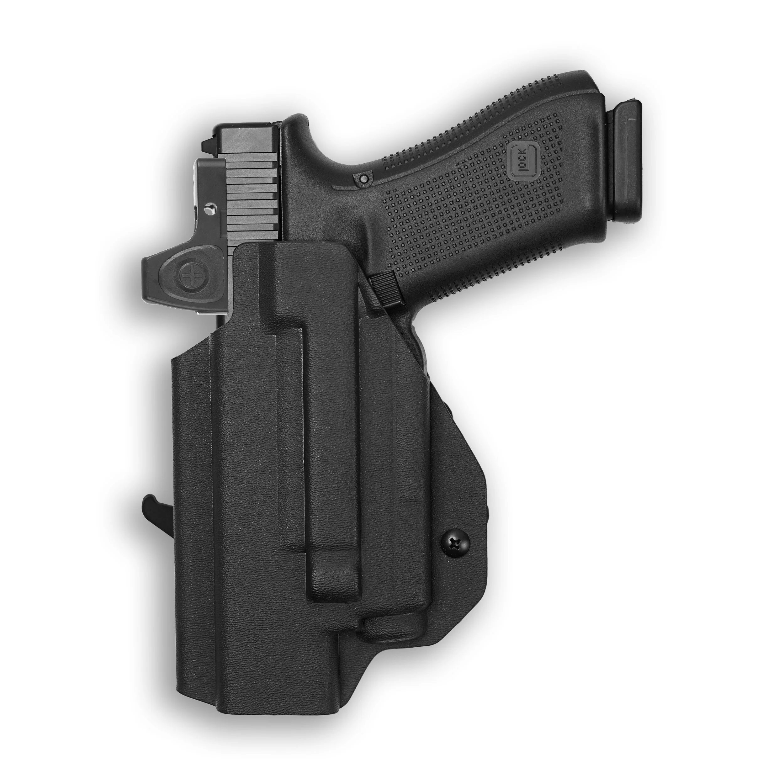 Glock 22 Gen 1-4 MOS with Olight Baldr S Light Red Dot Optic Cut OWB Holster - Image 3