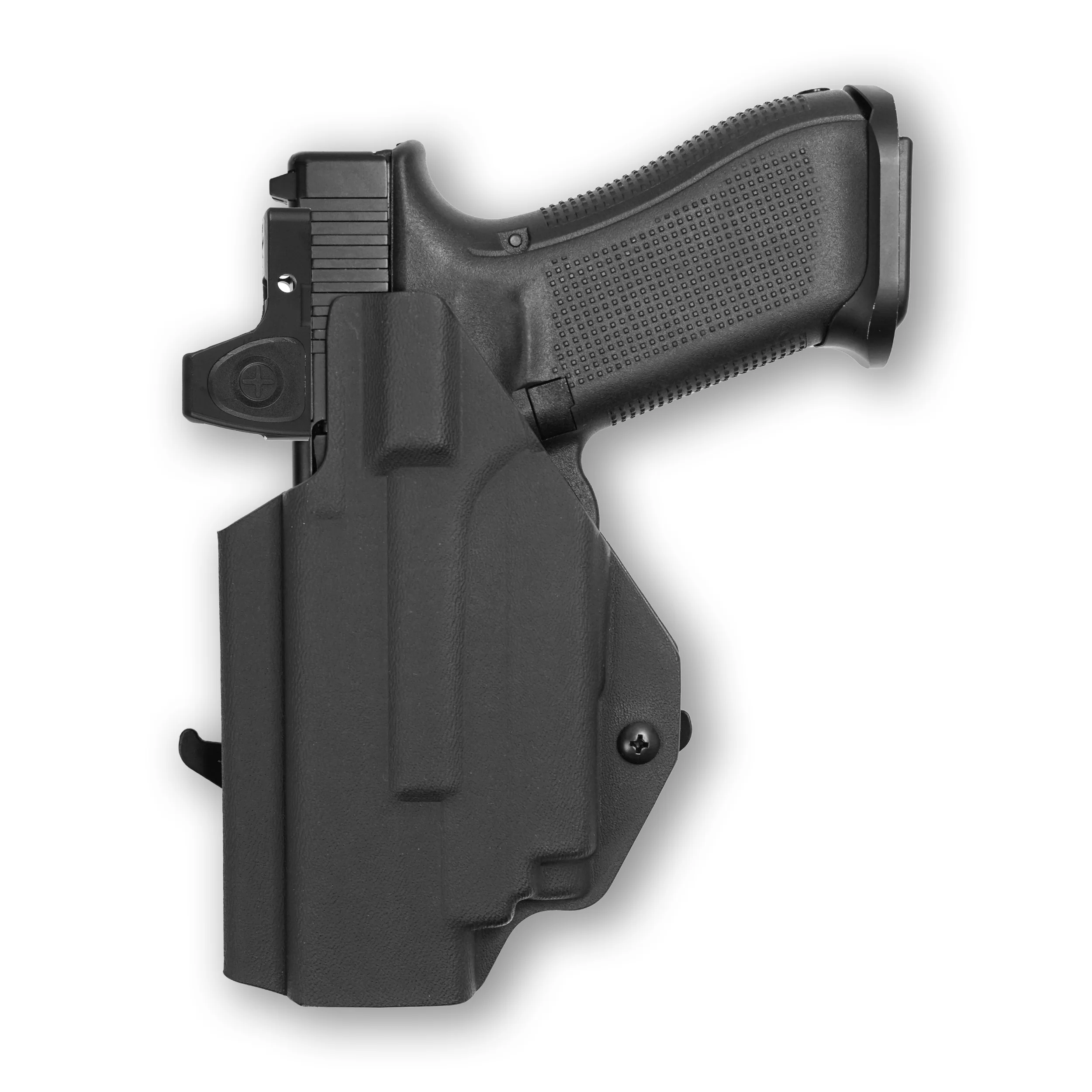 Glock 22 Gen 1-4 MOS with Olight PL-Mini 2 Valkyrie Light Red Dot Optic Cut OWB Holster - Image 3
