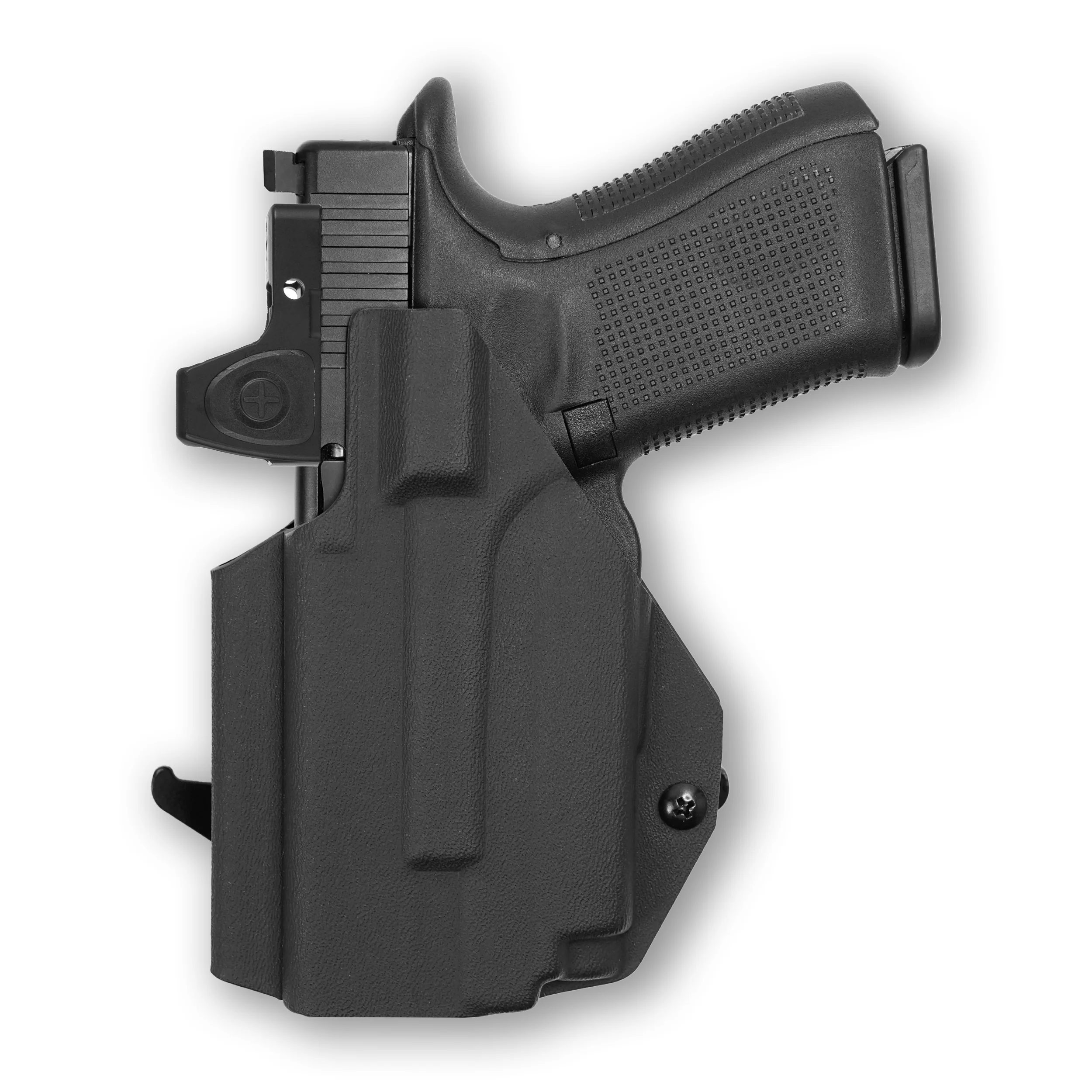 Glock 23 Gen 1-4 MOS with Olight PL-Mini 2 Valkyrie Light Red Dot Optic Cut OWB Holster - Image 3