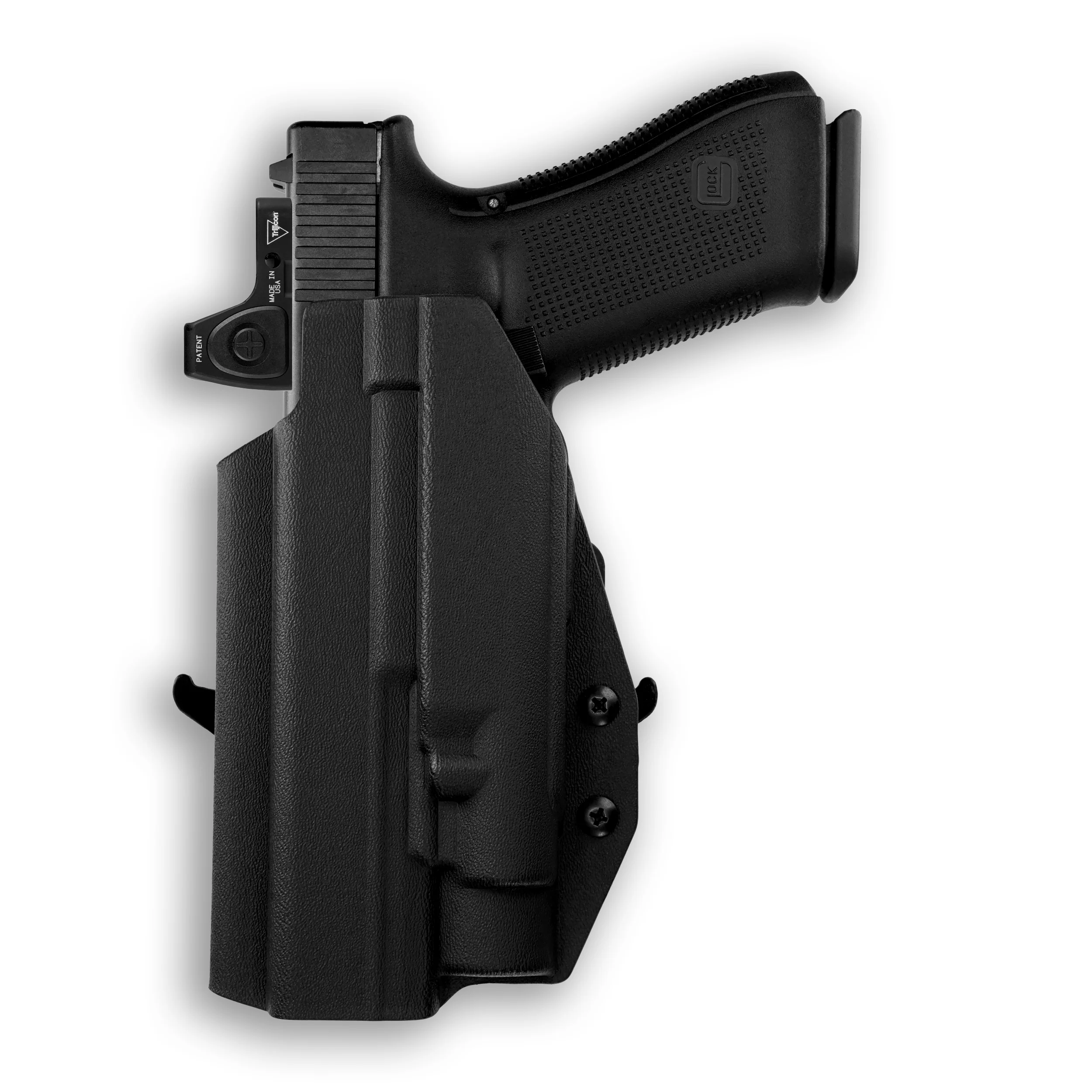 Glock 34 MOS with Olight PL-Pro Valkyrie Light Red Dot Optic Cut OWB Holster - Image 3