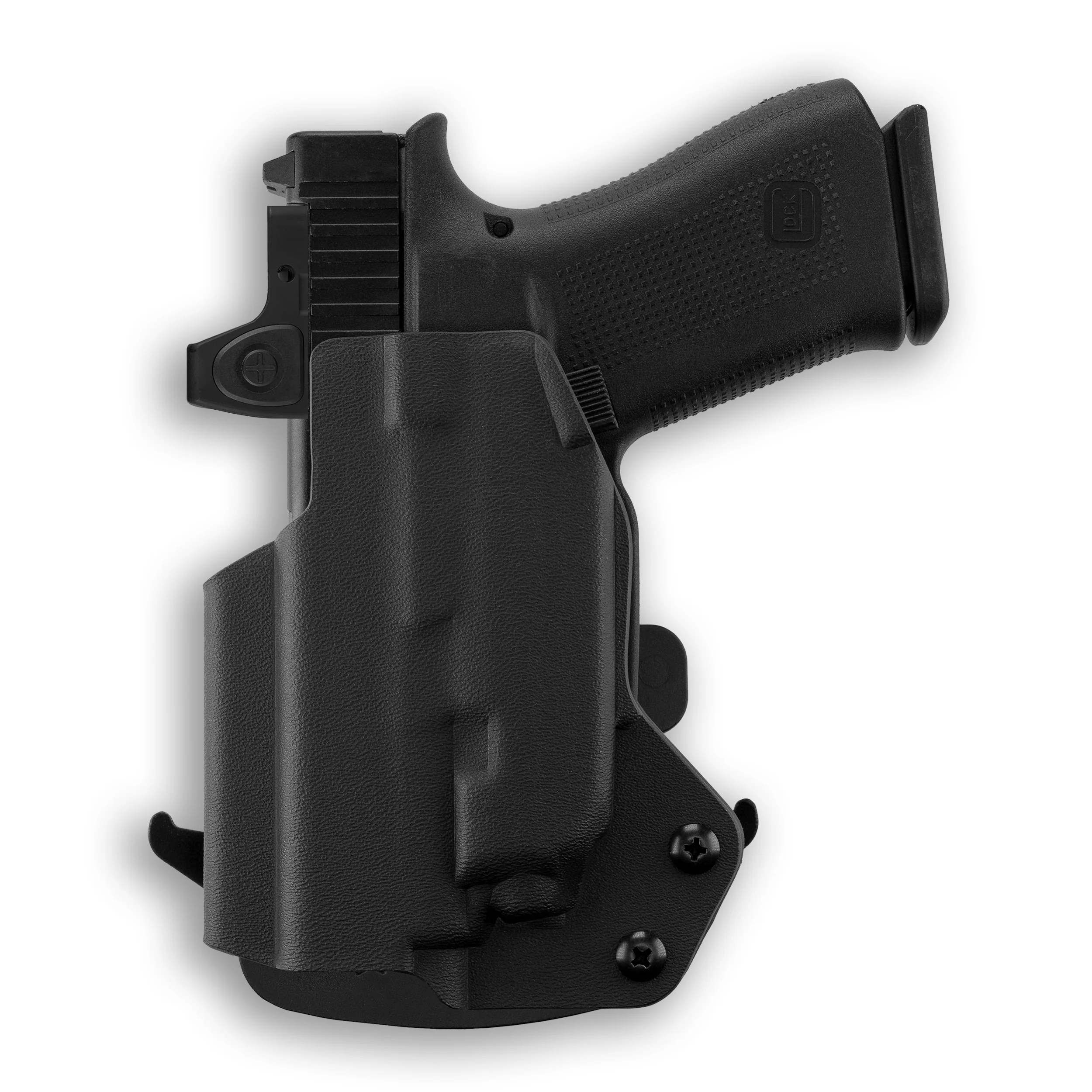 Glock 43X with Crimson Trace CMR-201 Rail Master Universal Laser Red Dot Optic Cut OWB Holster - Image 3