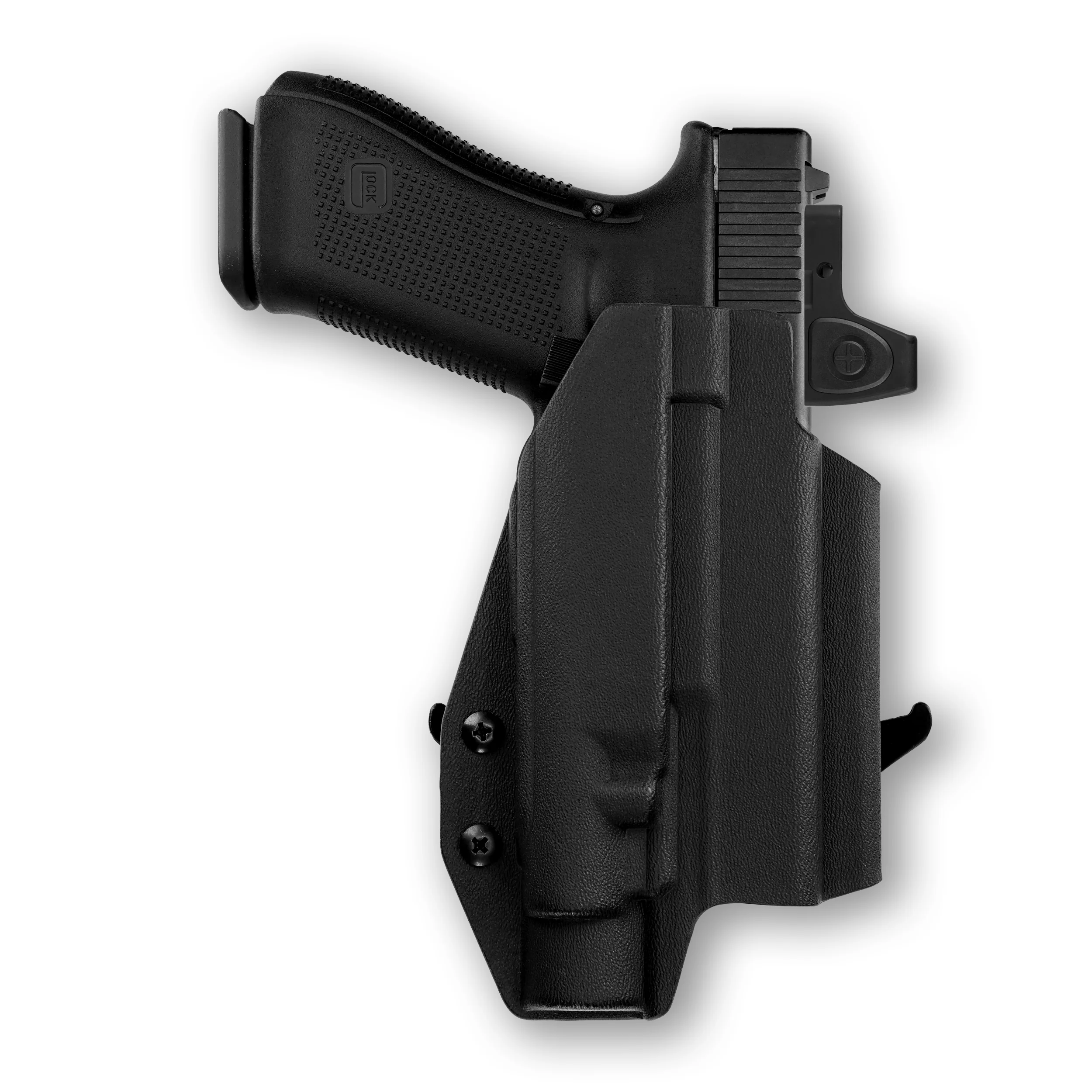 Glock 32 MOS with Olight PL-Pro Valkyrie Light Red Dot Optic Cut OWB Holster