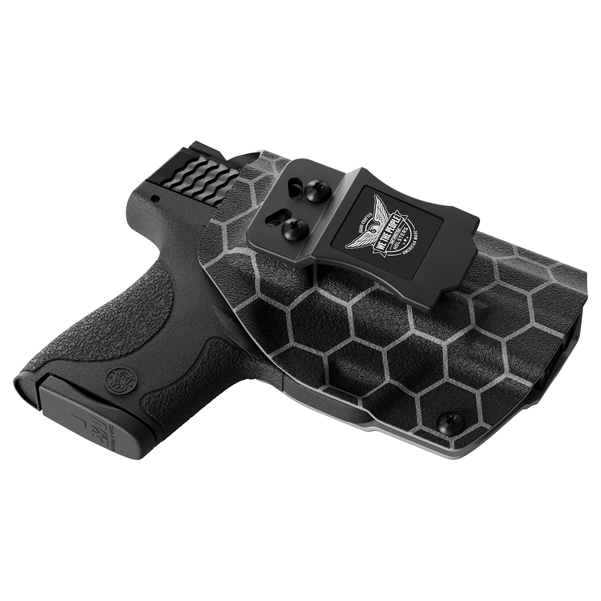 Gray Honeycomb Custom Printed Holster - IWB Kydex Holster - Image 2