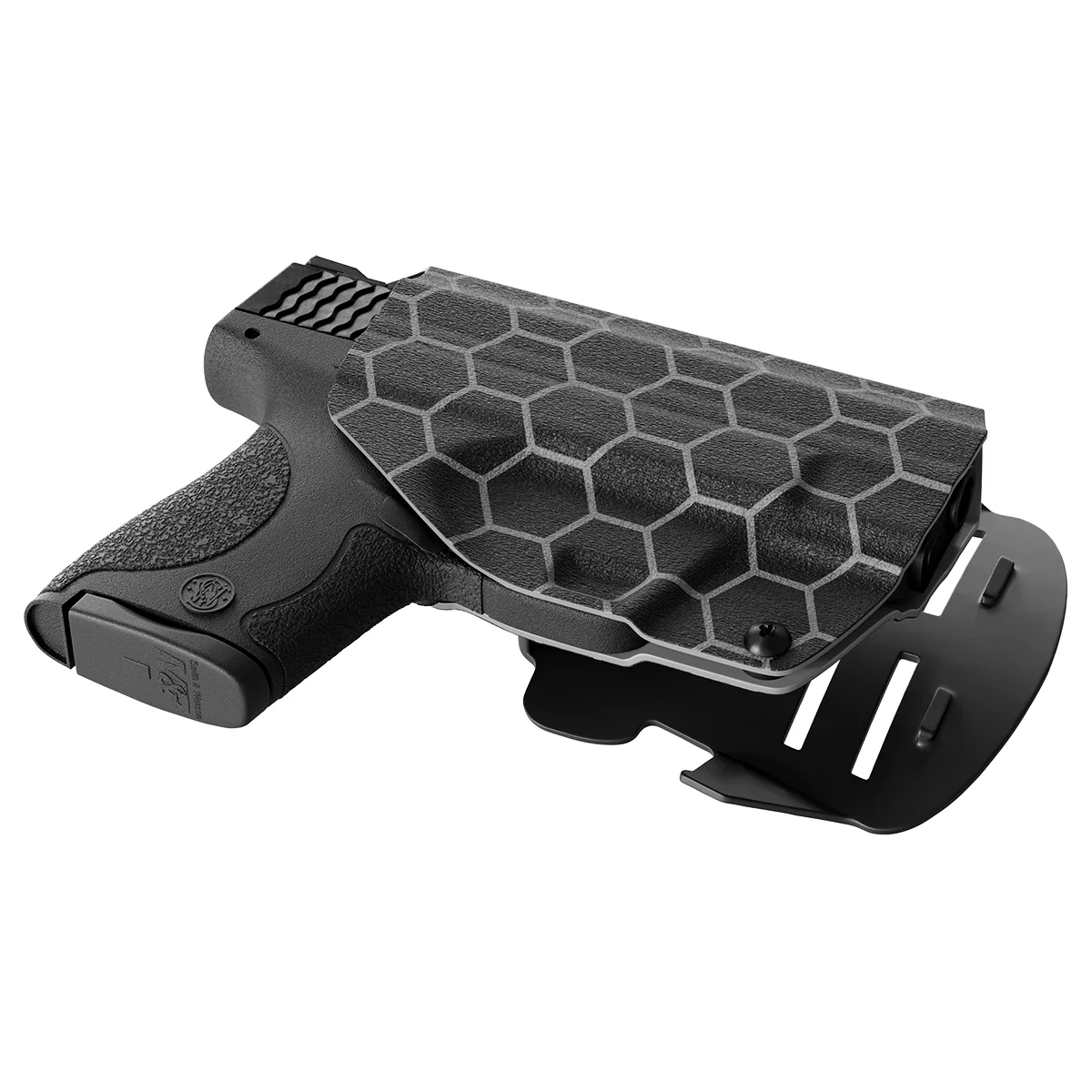 Gray Honeycomb Custom Printed Holster - OWB Kydex Holster - Image 2