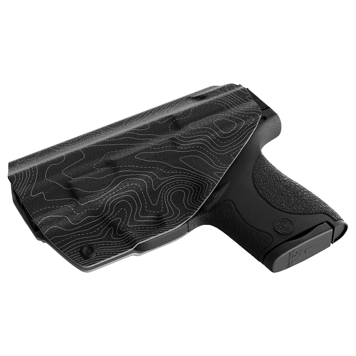 Gray Topographic Map Custom Printed Holster - IWB Kydex Holster - Image 4
