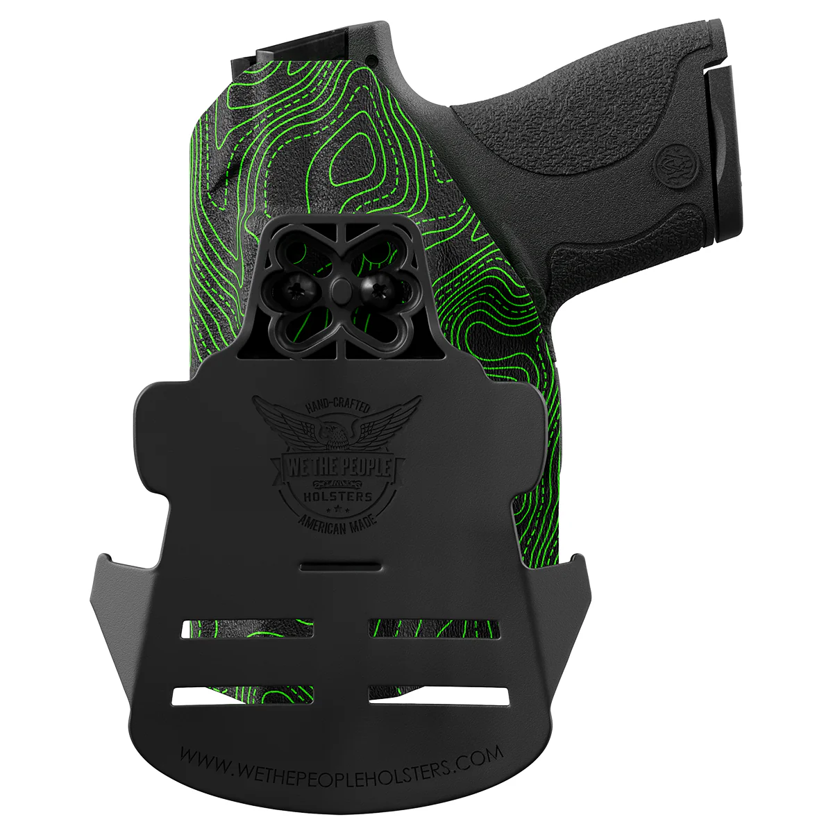 Green Topographic Map Custom Printed Holster - OWB Kydex Holster - Image 3