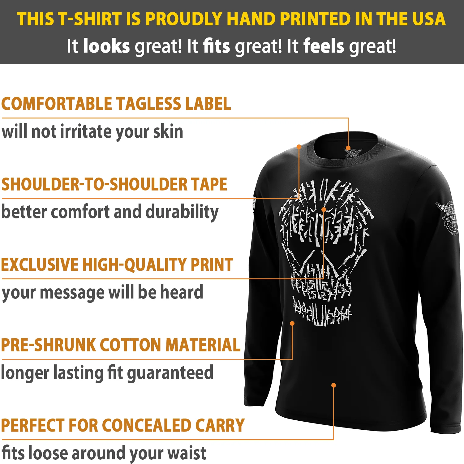 Gun Skull Long Sleeve Shirt - Image 6