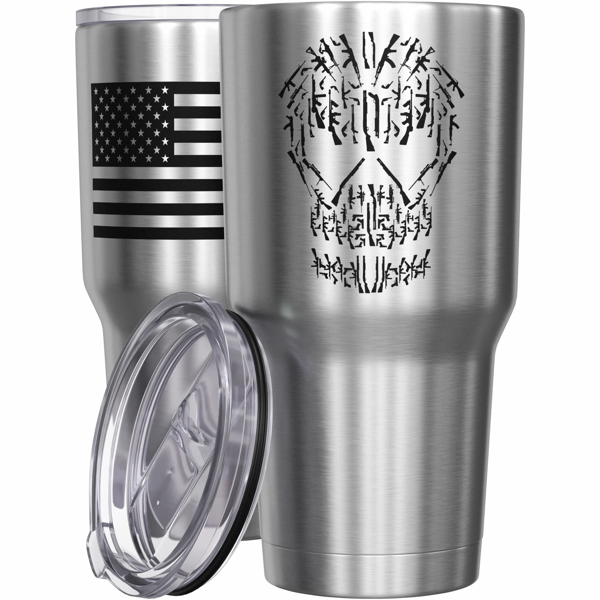 Gun Skull Stainless Steel Tumbler - Image 7