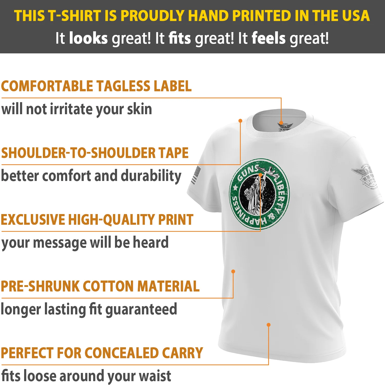 Guns - Liberty and Happiness Short Sleeve Shirt - Image 12