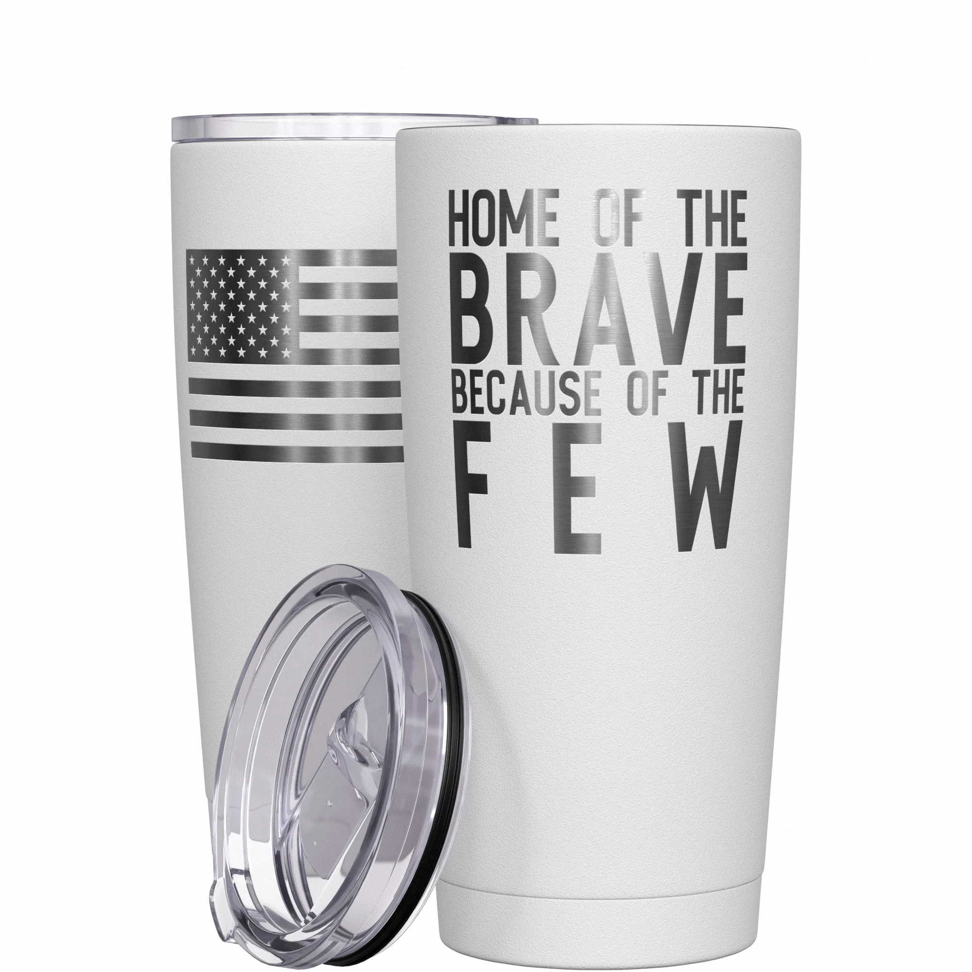 Home of the Brave + American Flag Stainless Steel Tumbler - Image 12