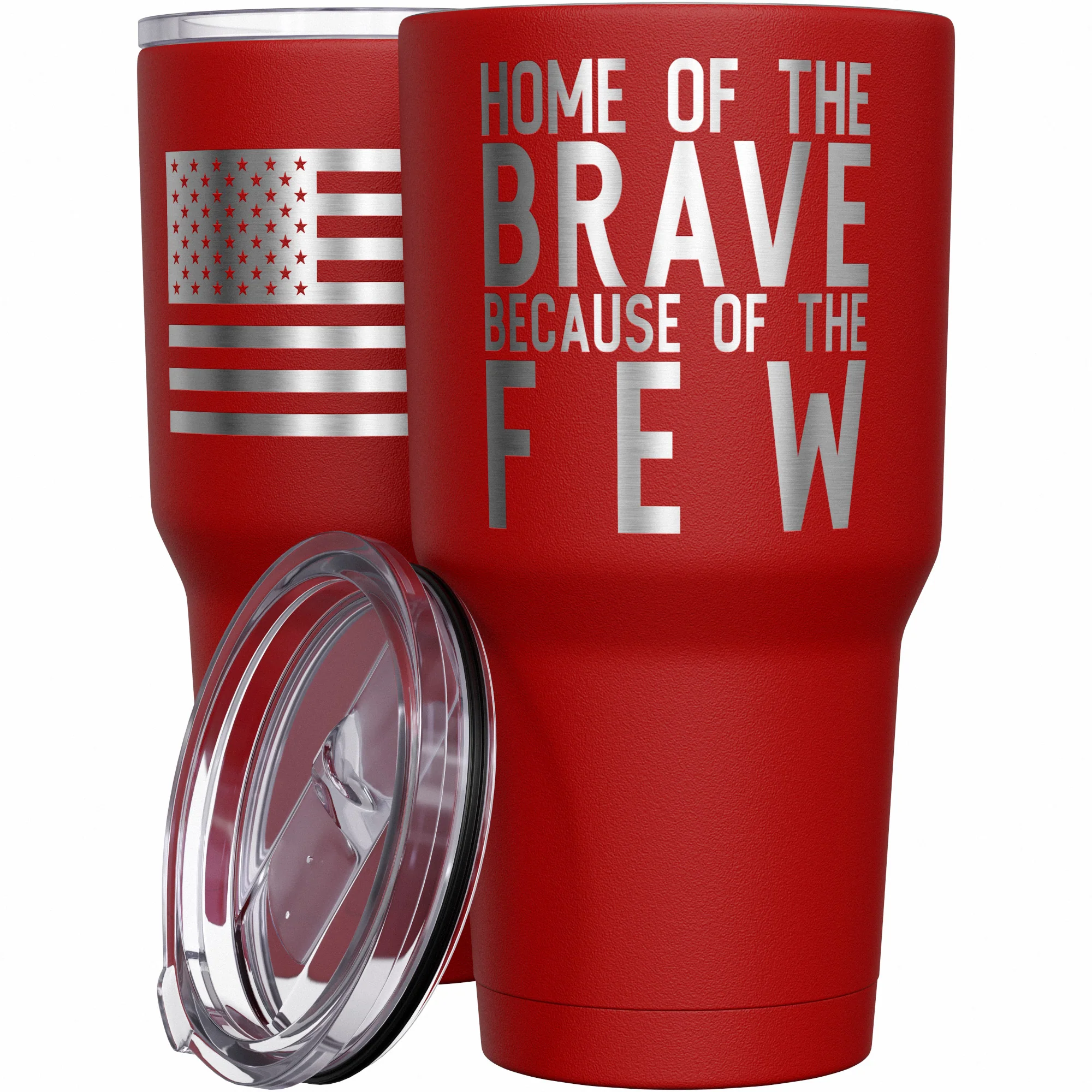 Home of the Brave + American Flag Stainless Steel Tumbler - Image 8