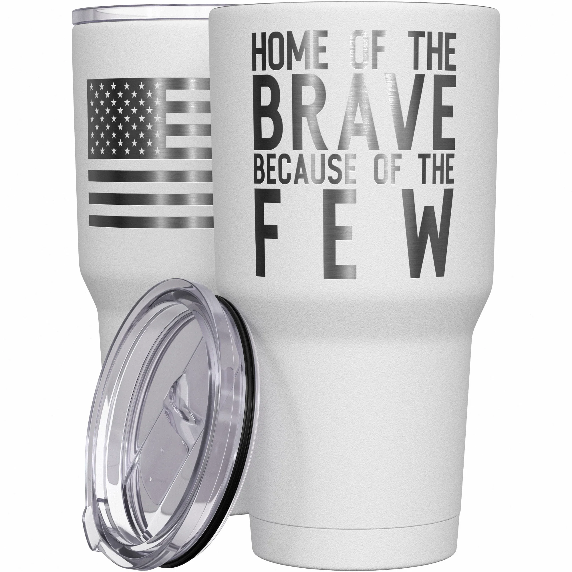 Home of the Brave + American Flag Stainless Steel Tumbler - Image 9