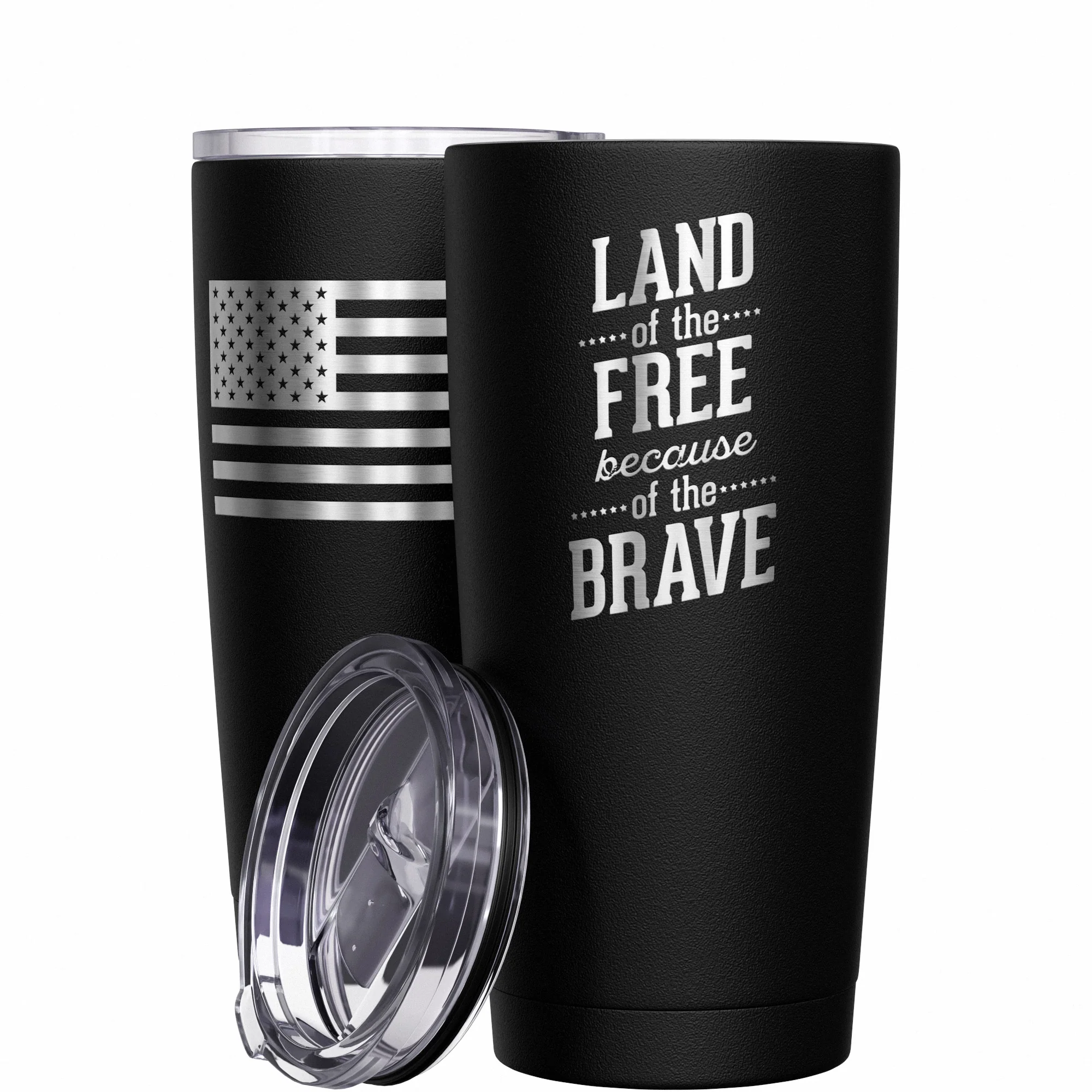 Land Of The Free Because Of The Brave Stainless Steel Tumbler - Image 10
