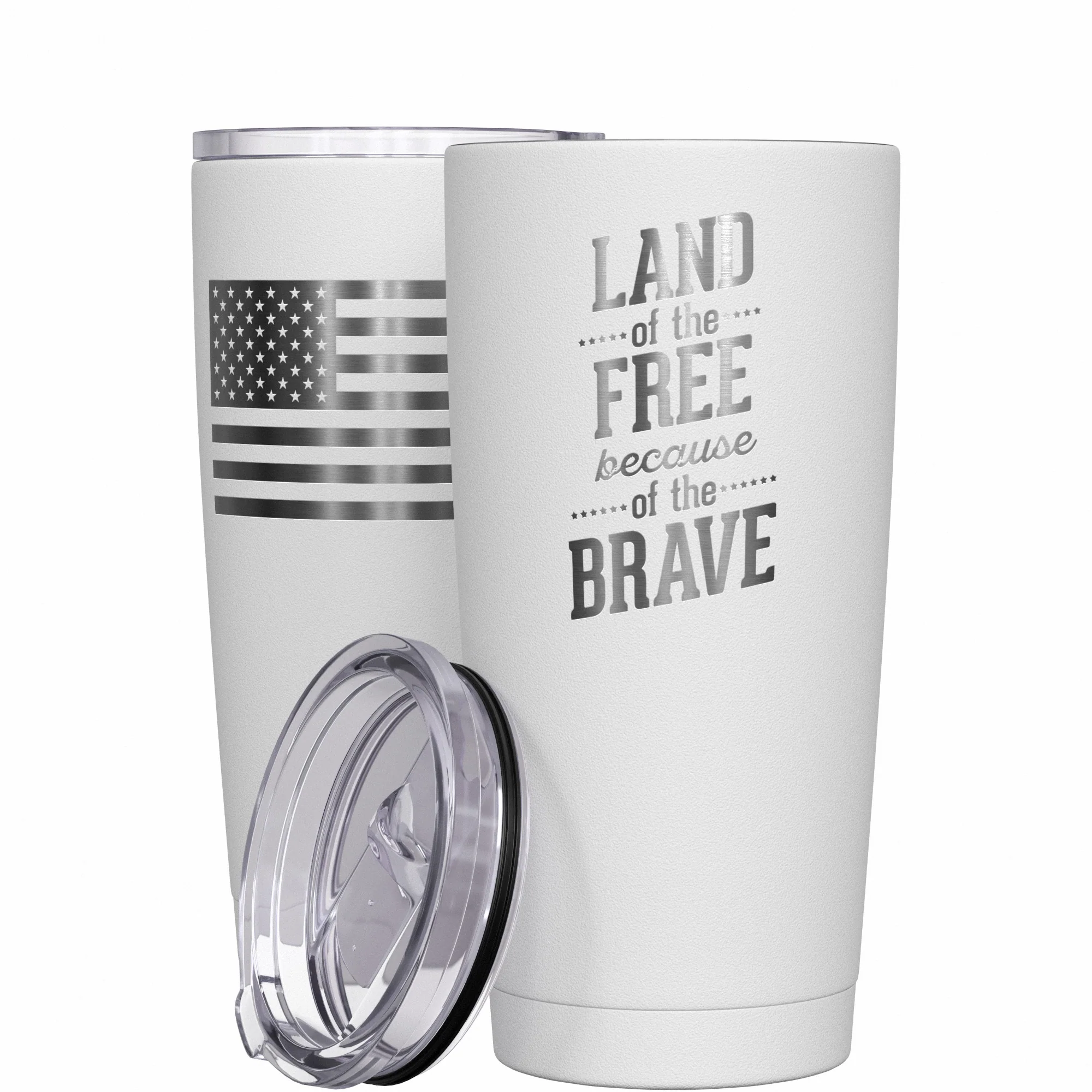 Land Of The Free Because Of The Brave Stainless Steel Tumbler - Image 12
