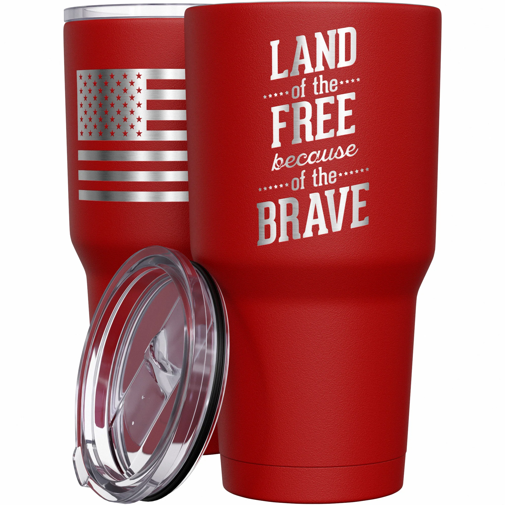 Land Of The Free Because Of The Brave Stainless Steel Tumbler - Image 8