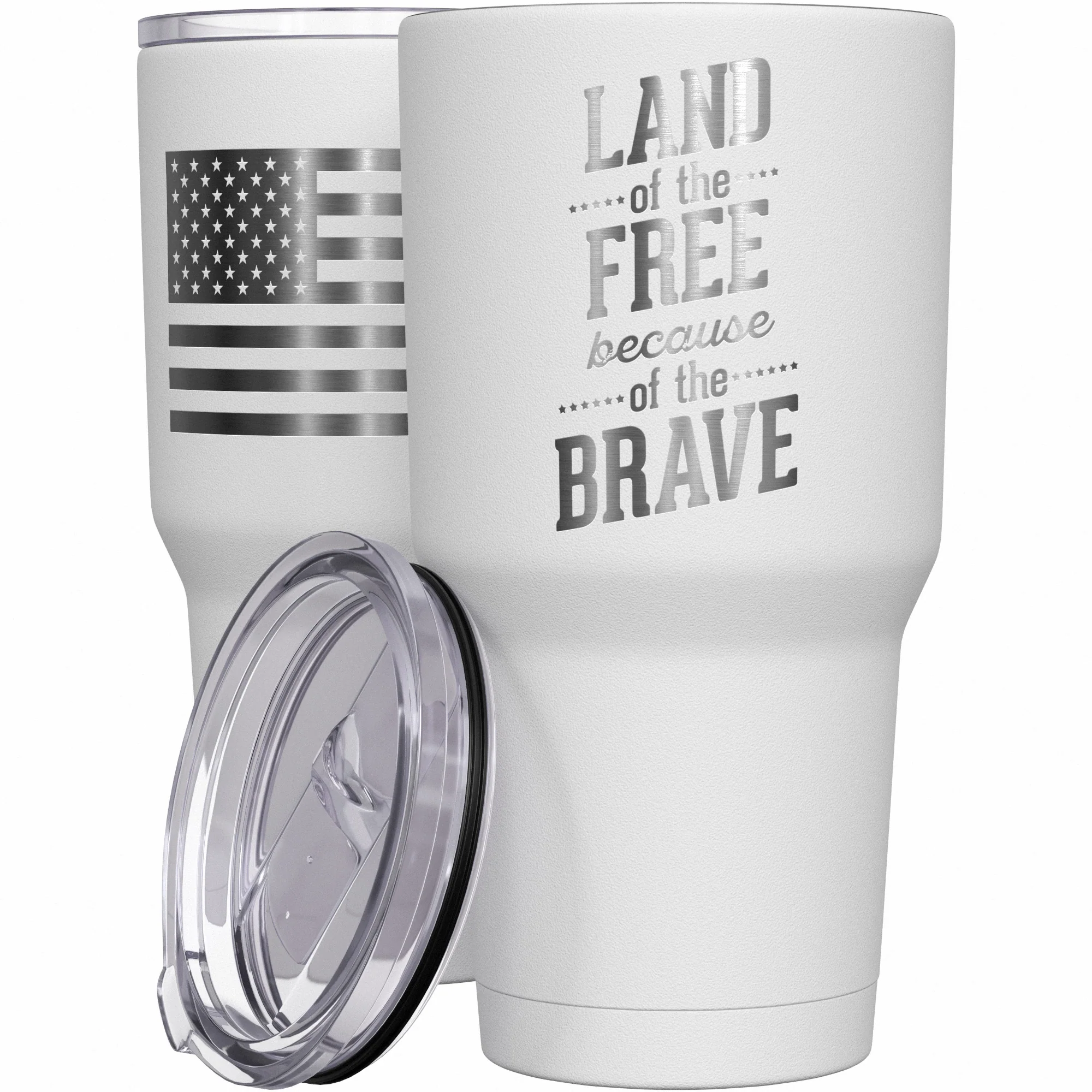Land Of The Free Because Of The Brave Stainless Steel Tumbler - Image 9
