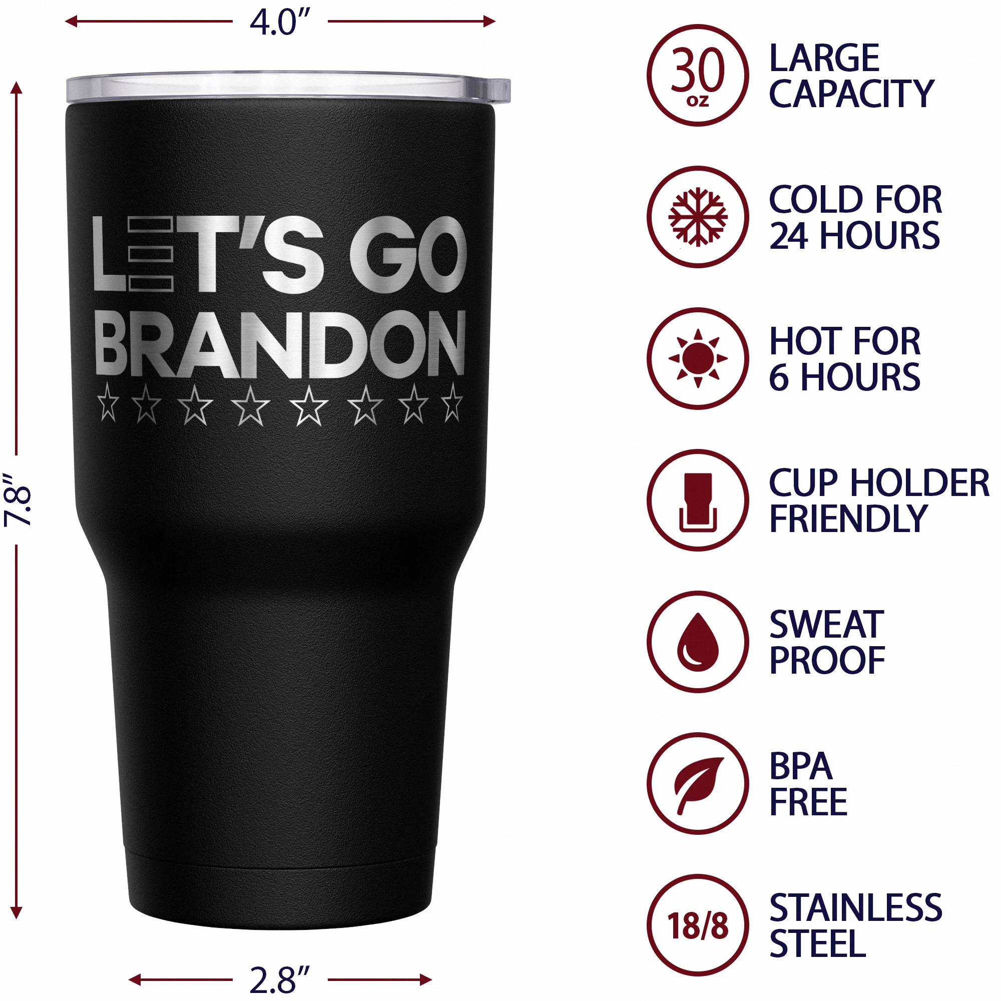 Let's Go Brandon Stainless Steel Tumbler - Image 6