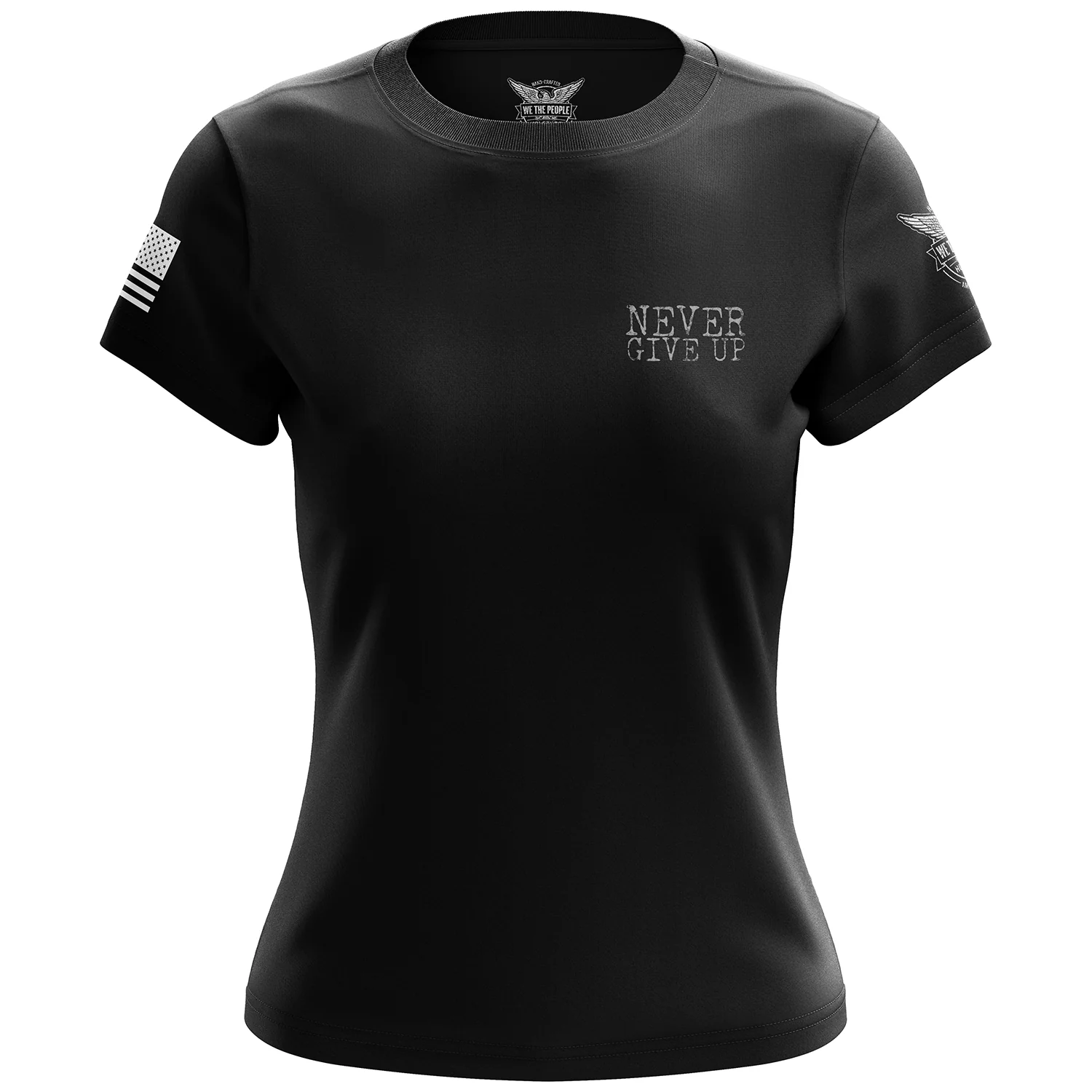 Never Give Up Women's Short Sleeve Shirt - Image 2