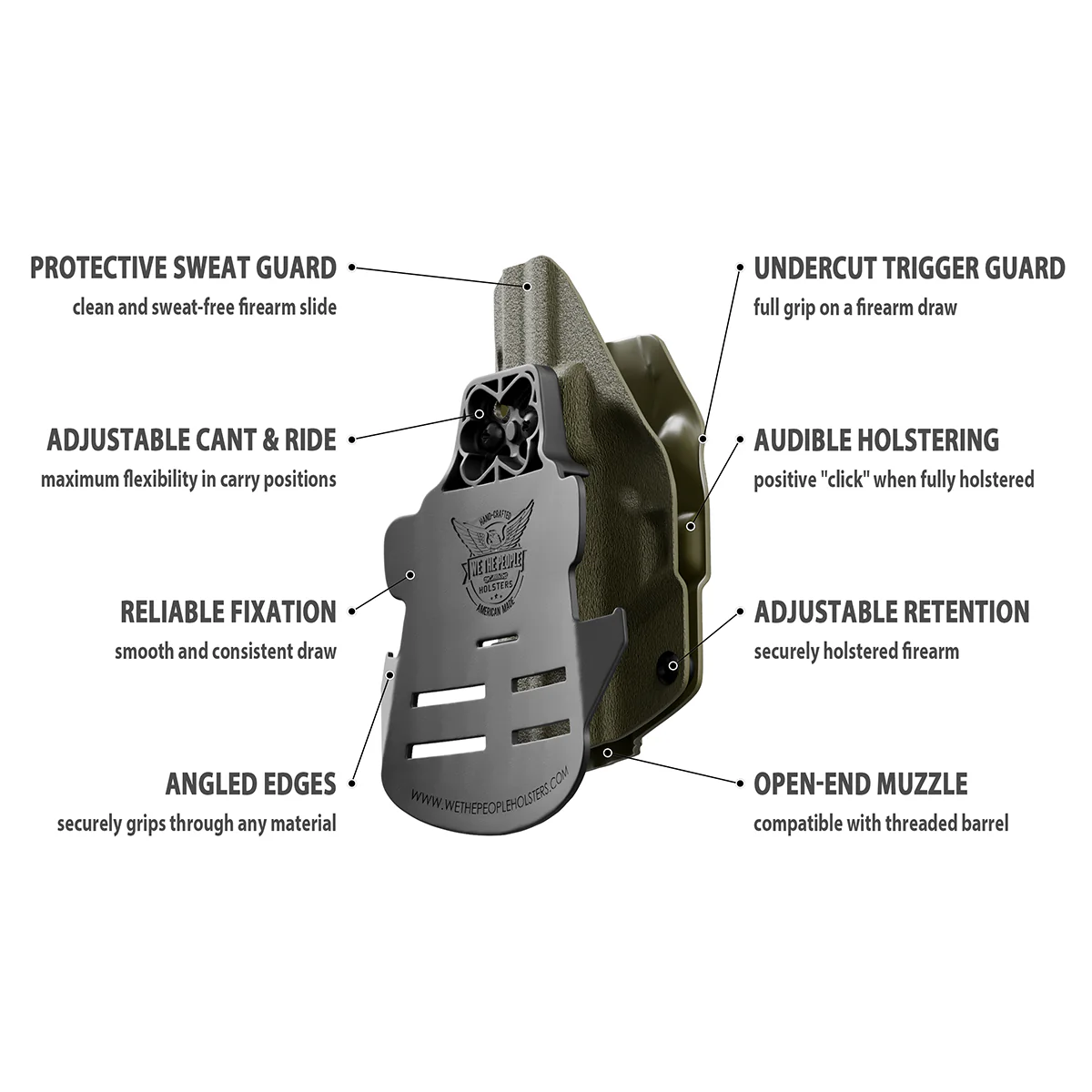 Olive Drab Custom Printed Holster - OWB Kydex Holster - Image 9