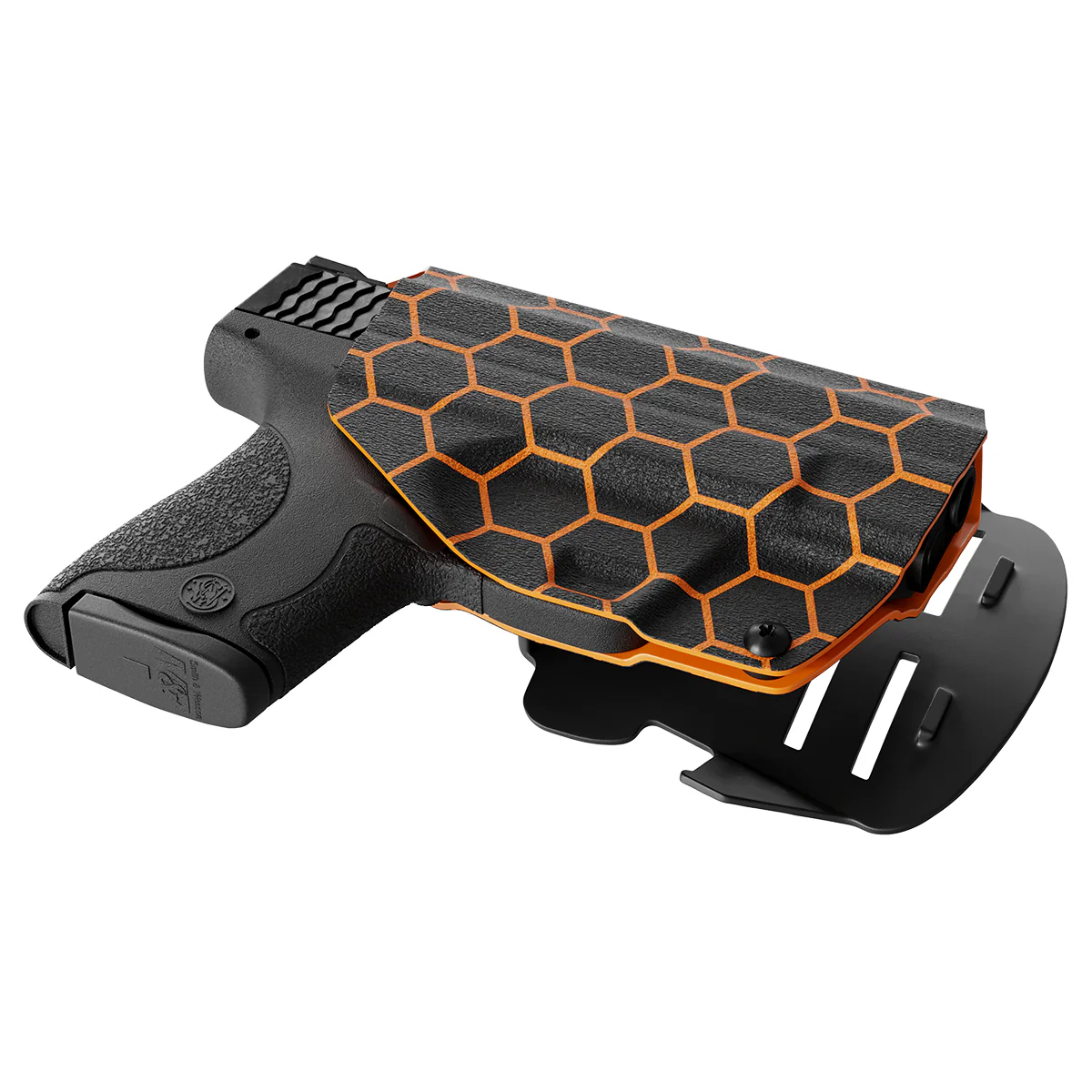 Orange Honeycomb Custom Printed Holster - OWB Kydex Holster - Image 2