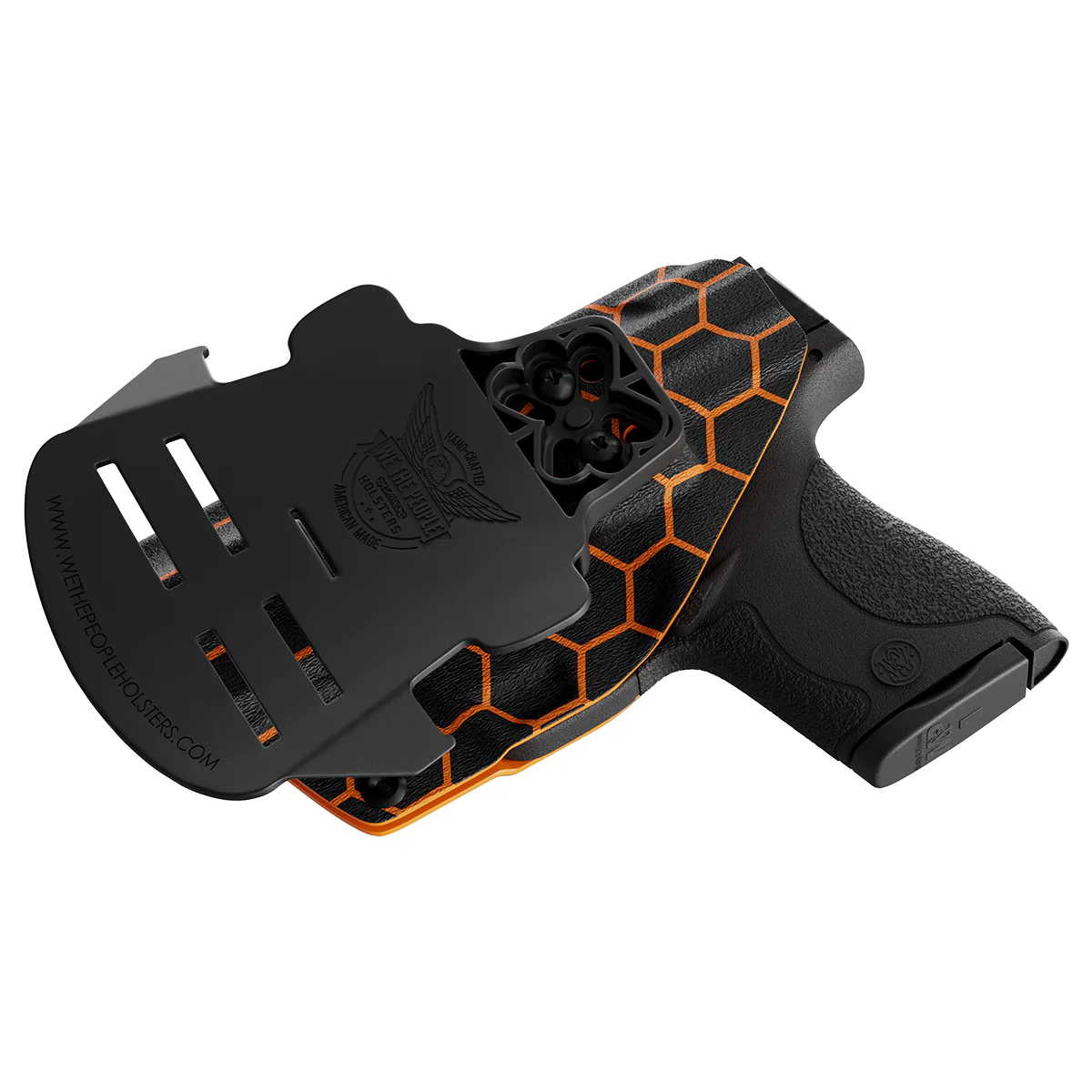 Orange Honeycomb Custom Printed Holster - OWB Kydex Holster - Image 4
