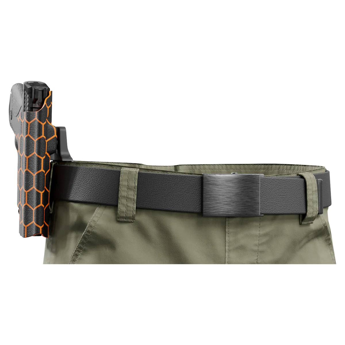 Orange Honeycomb Custom Printed Holster - OWB Kydex Holster - Image 5
