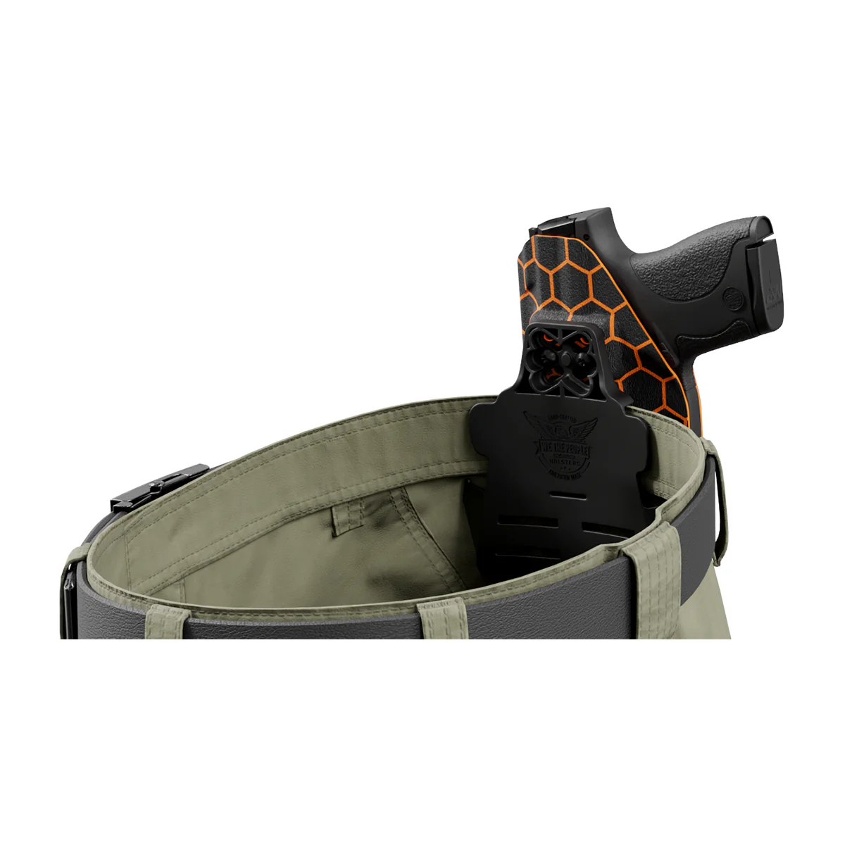 Orange Honeycomb Custom Printed Holster - OWB Kydex Holster - Image 7