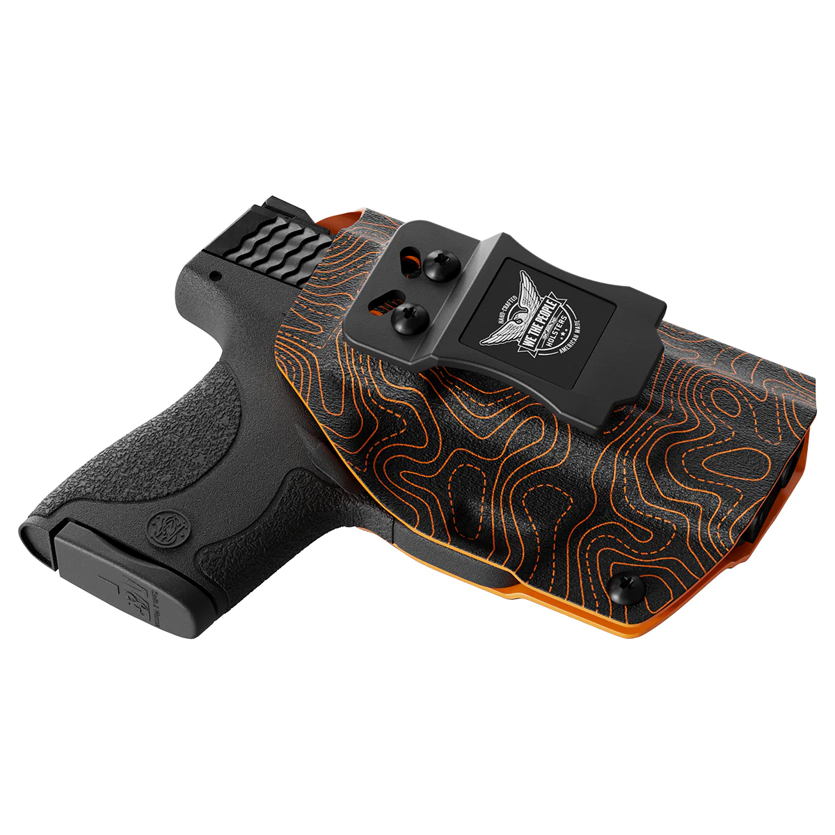 Orange Topographic Map Custom Printed Holster - IWB Kydex Holster - Image 2
