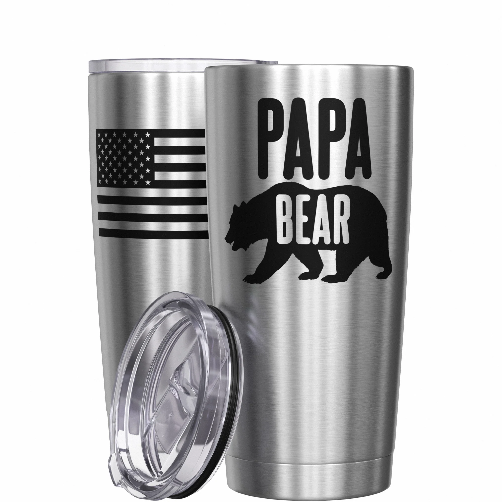 Papa Bear Stainless Steel Tumbler - Image 11