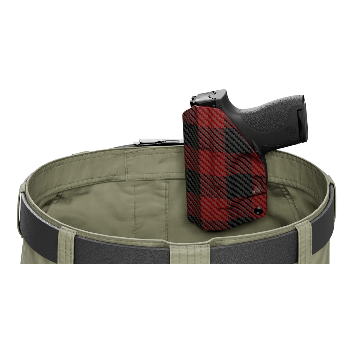 Red Plaid Custom Printed Holster - IWB Kydex Holster - Image 7