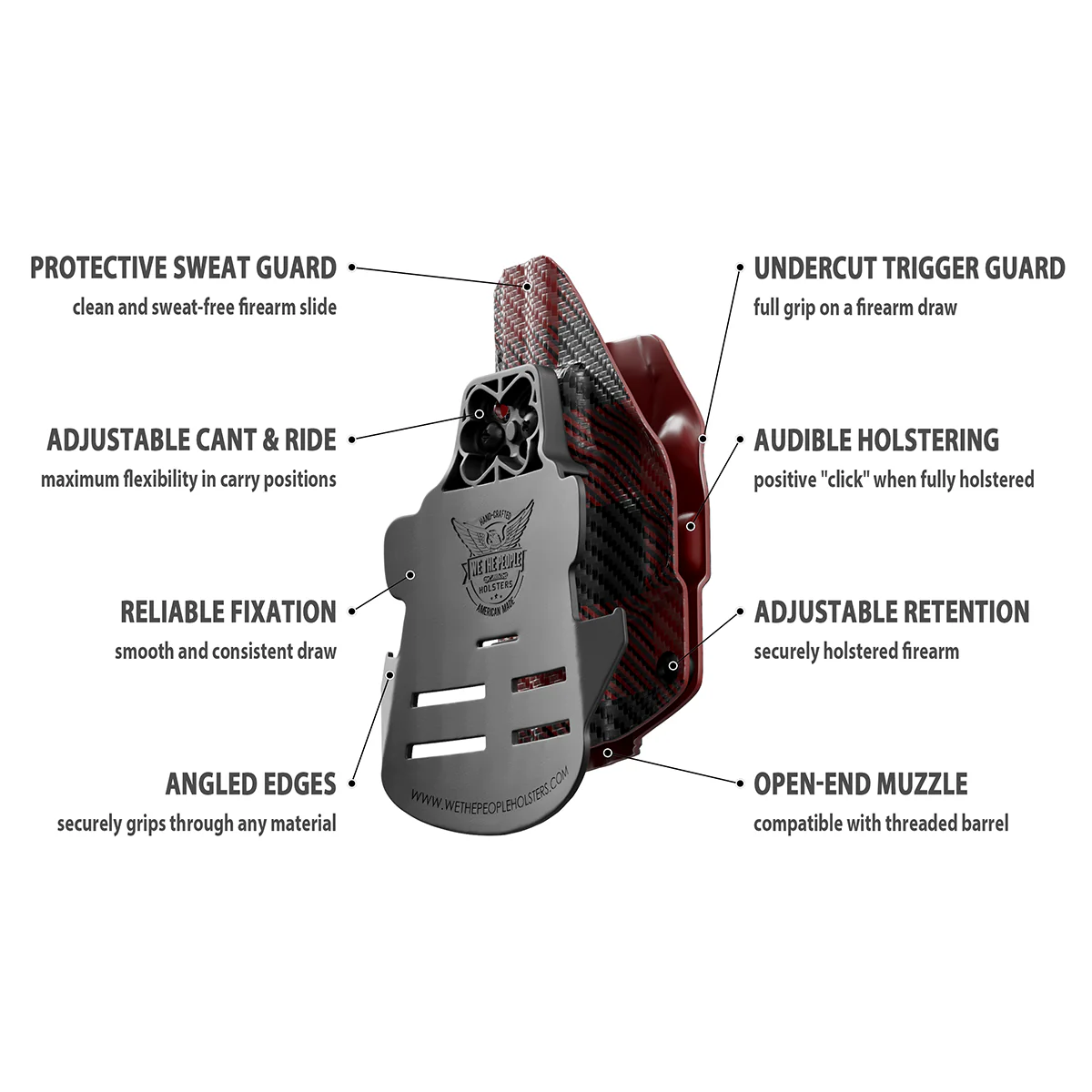 Red Plaid Custom Printed Holster - OWB Kydex Holster - Image 9
