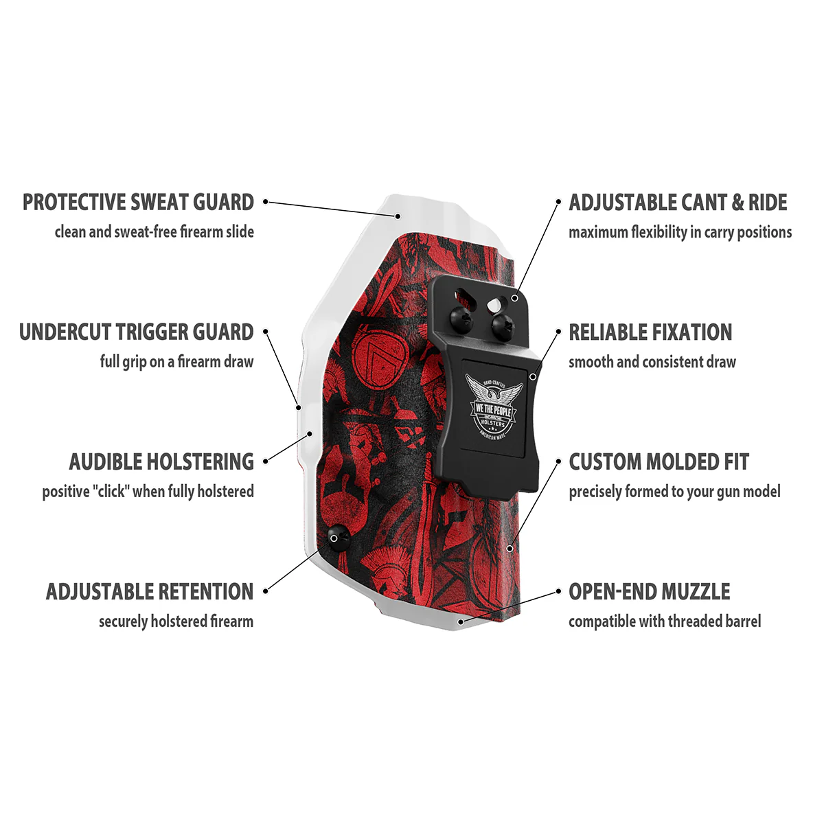 Red Spartan Camo Custom Printed Holster - IWB Kydex Holster - Image 9