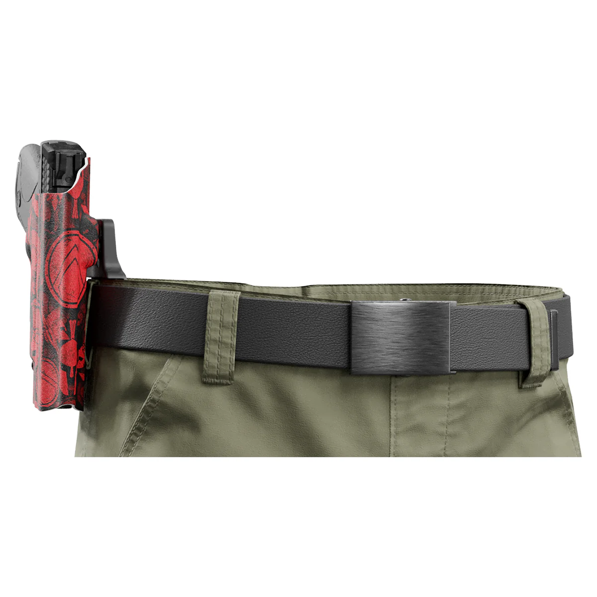 Red Spartan Camo Custom Printed Holster - OWB Kydex Holster - Image 5
