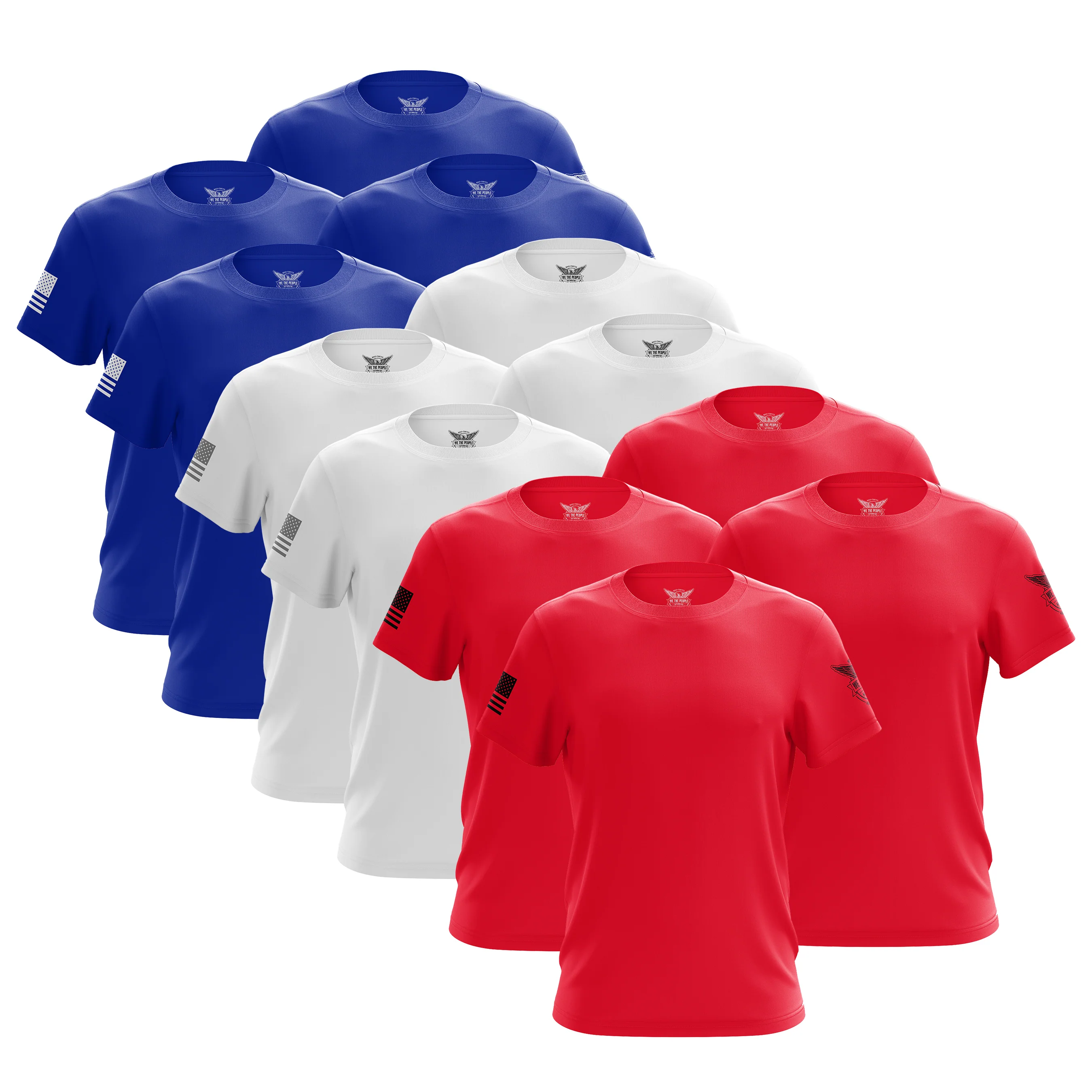 Red, White, & Blue Freedom Short Sleeve Shirt Bundle (12 Pack)