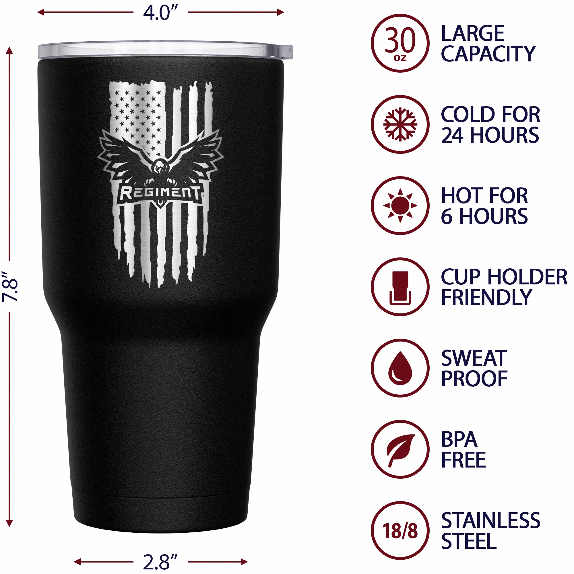 Regiment Flag Stainless Steel Tumbler - Image 6