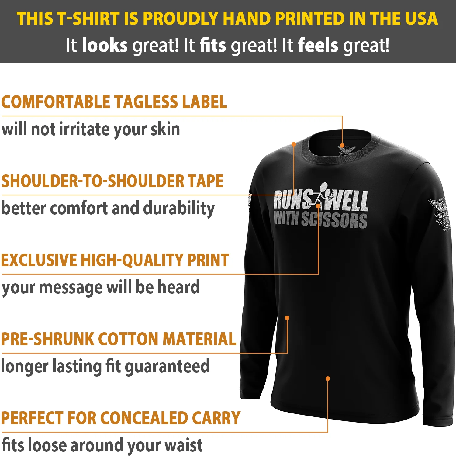 Runs Well With Scissors Long Sleeve Shirt - Image 6