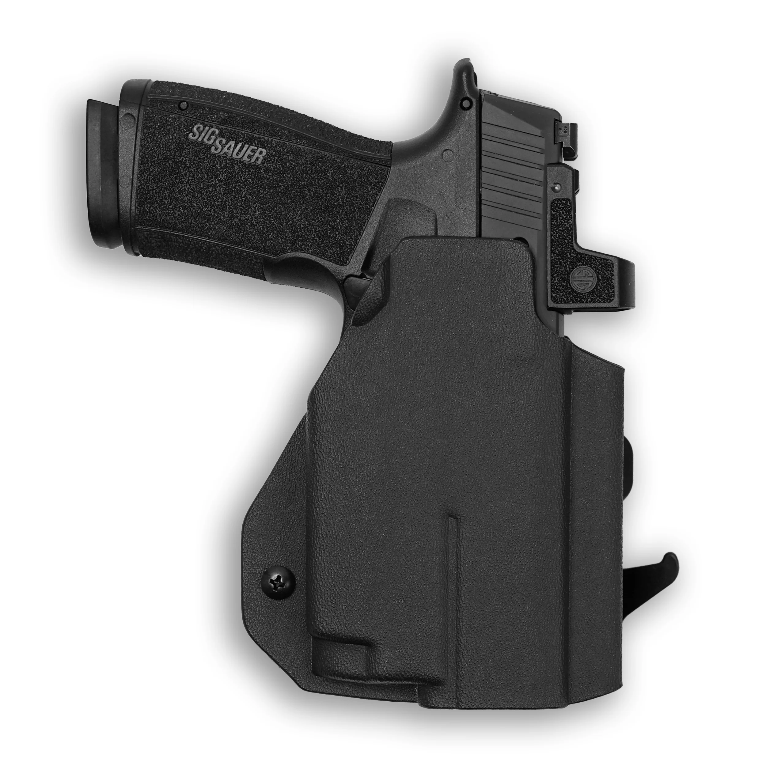 Sig Sauer P365-XMacro Comp with Olight Baldr RL Mini Light Red Dot Optic Cut OWB Holster
