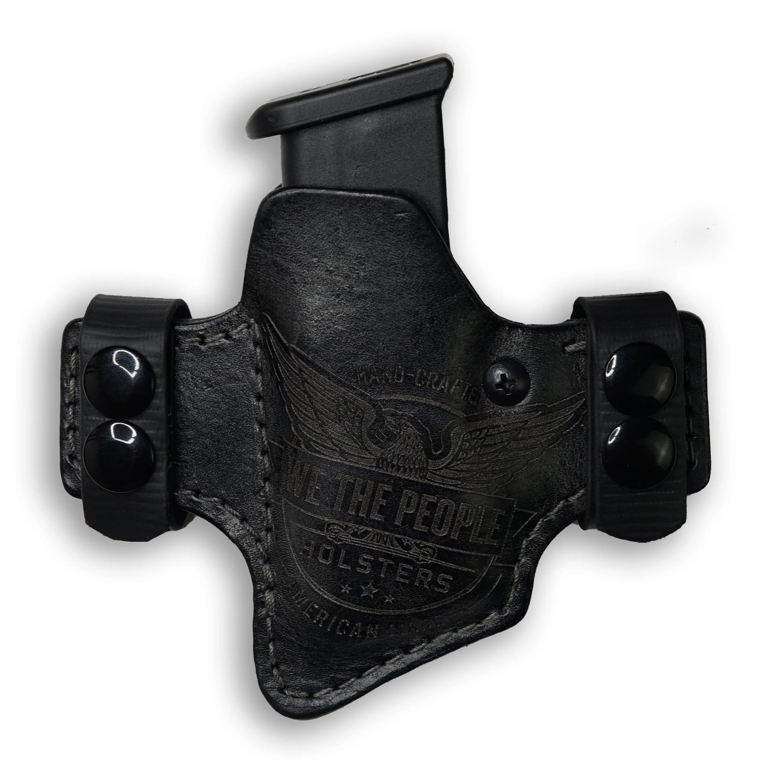 Single Stack Compact/Full 9MM/.40/380/45 Independence Leather OWB Magazine Carrier / Holster - Image 3