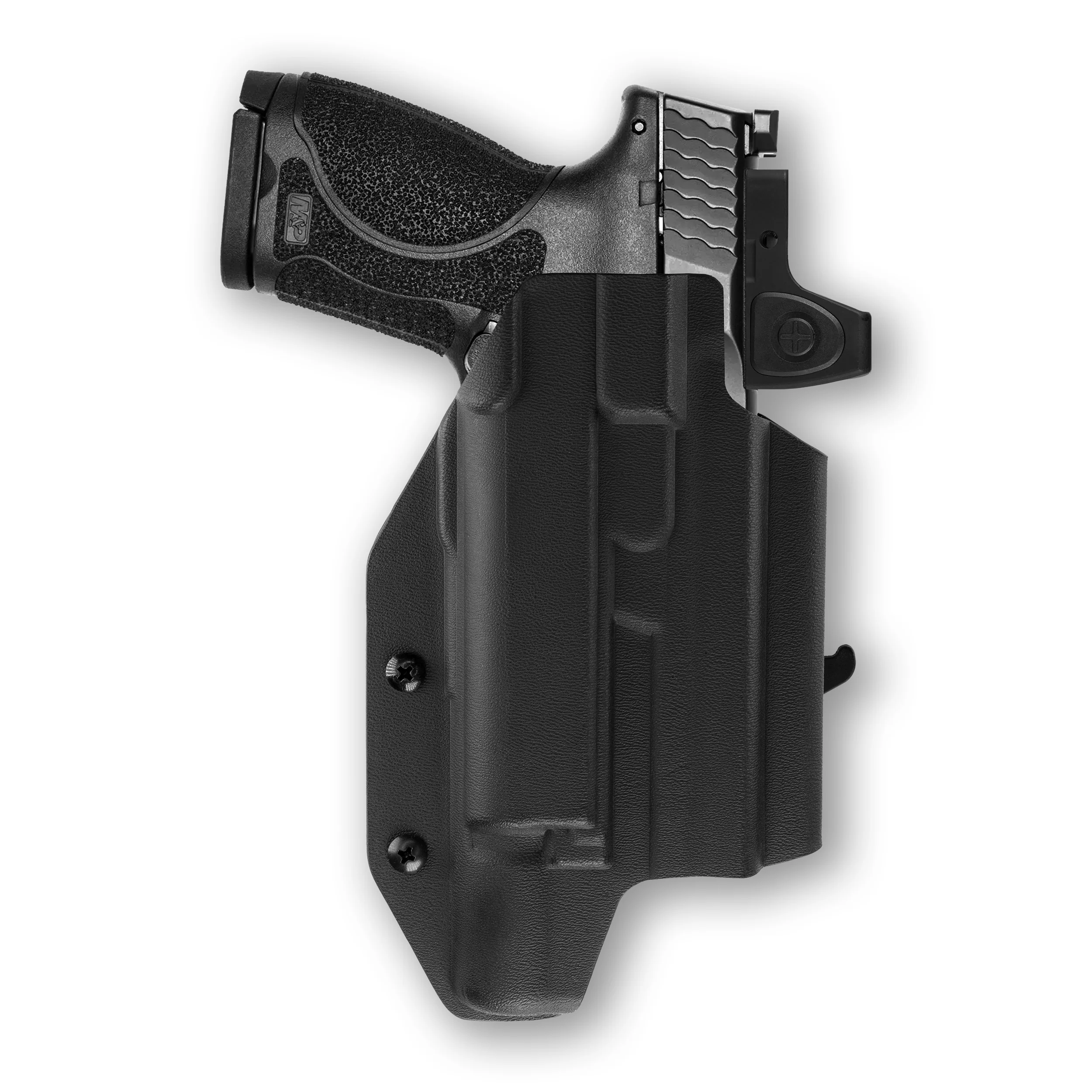 Smith & Wesson M&P 4.25" Full Size with Surefire X300U-A Light Red Dot Optic Cut OWB Holster