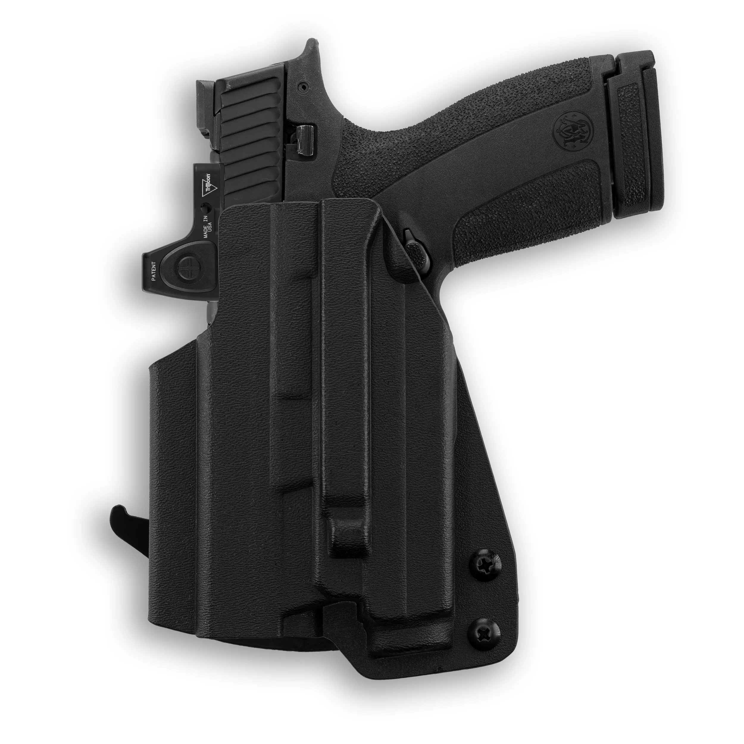 Smith & Wesson M&P Shield X Thumb Safety with Olight Baldr S Light Red Dot Optic Cut OWB Holster - Image 3