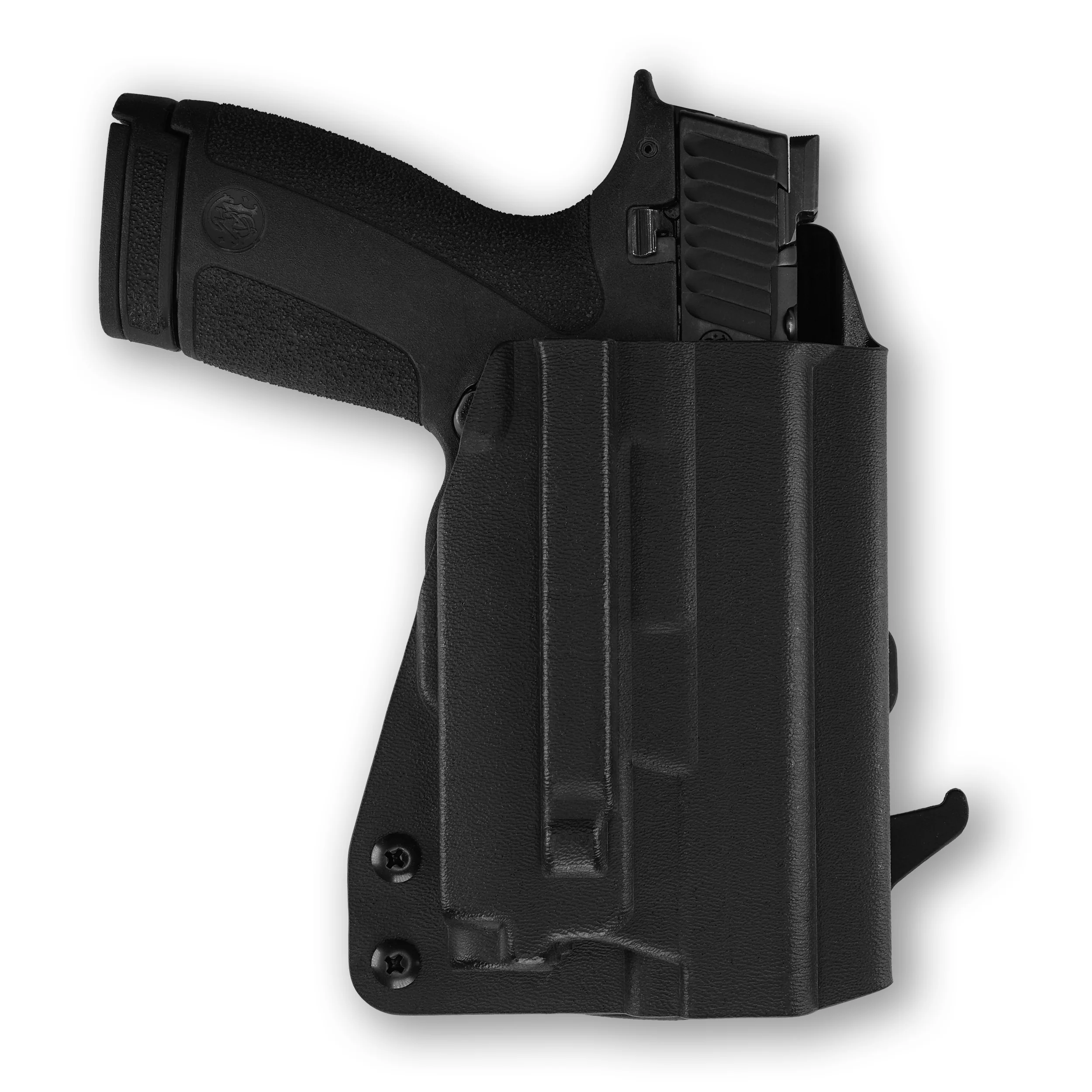 Smith & Wesson M&P Shield X No Thumb Safety with Olight PL-Mini 2 Valkyrie Light OWB Holster