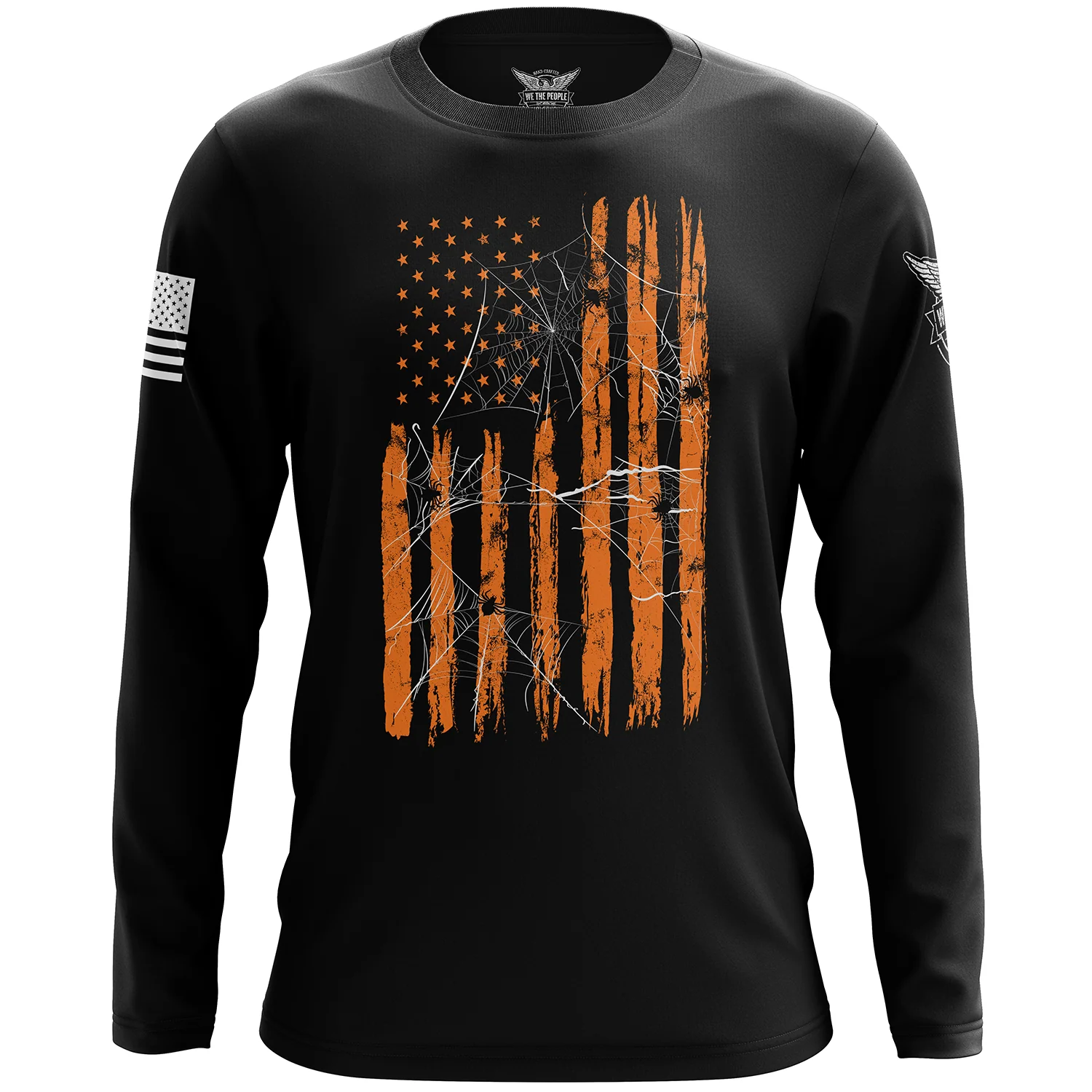 Spooky US Flag Long Sleeve Shirt