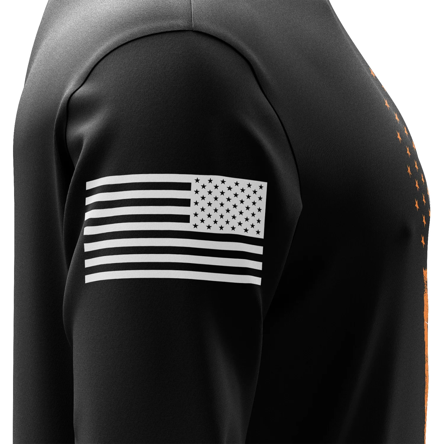 Spooky US Flag Long Sleeve Shirt - Image 5