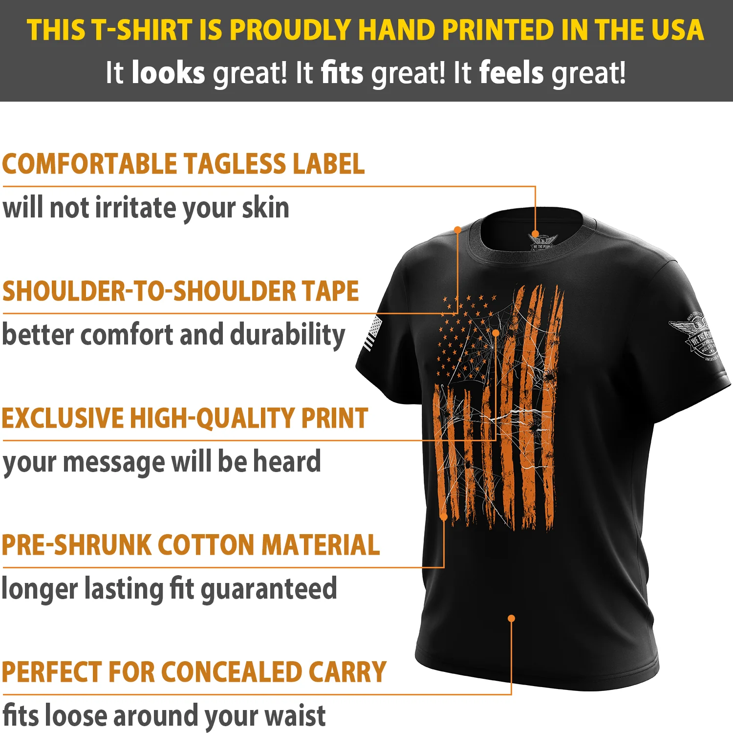 Spooky US Flag Short Sleeve Shirt - Image 6