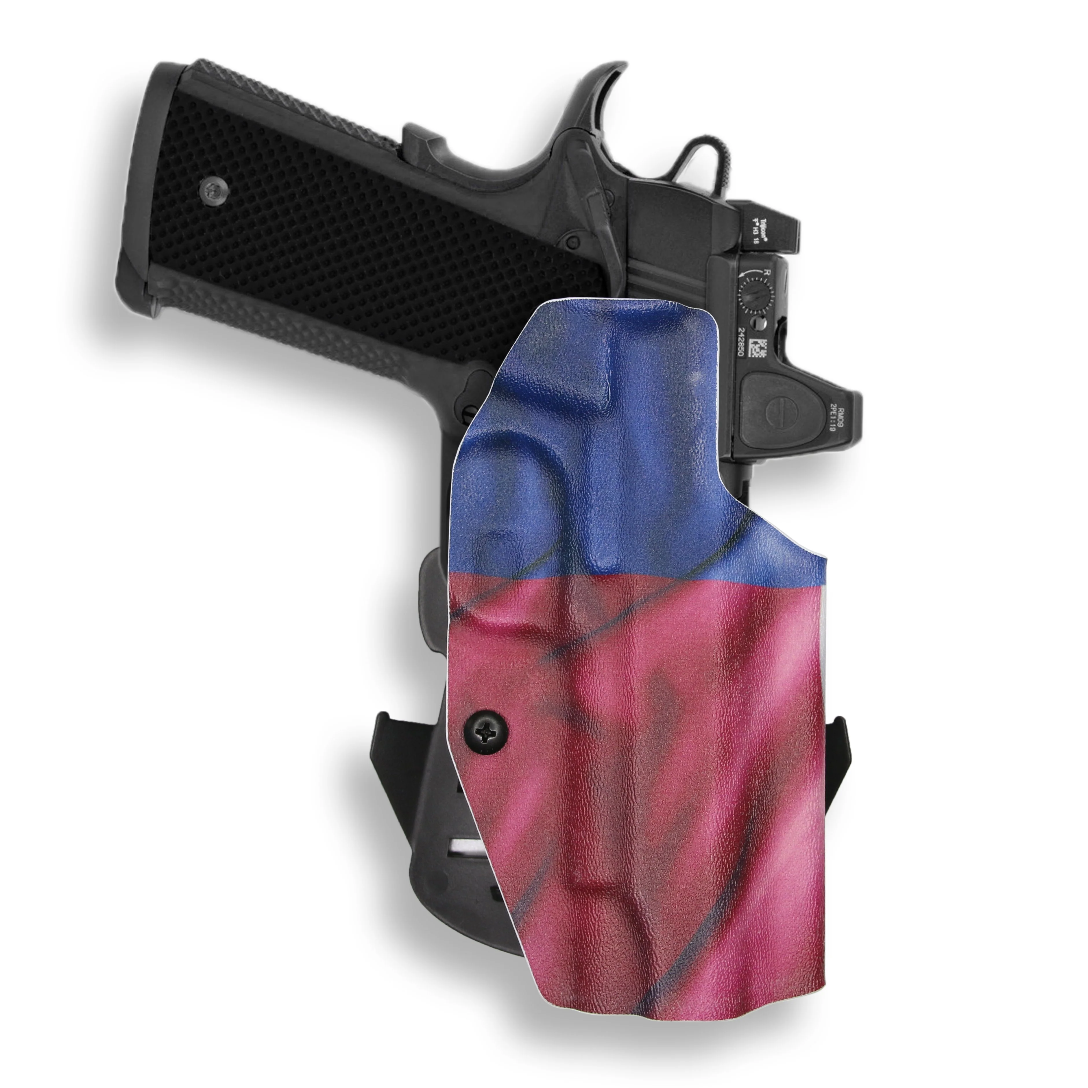Springfield 1911 4" 45ACP with Rail Only Red Dot Optic Cut OWB Holster - Image 19