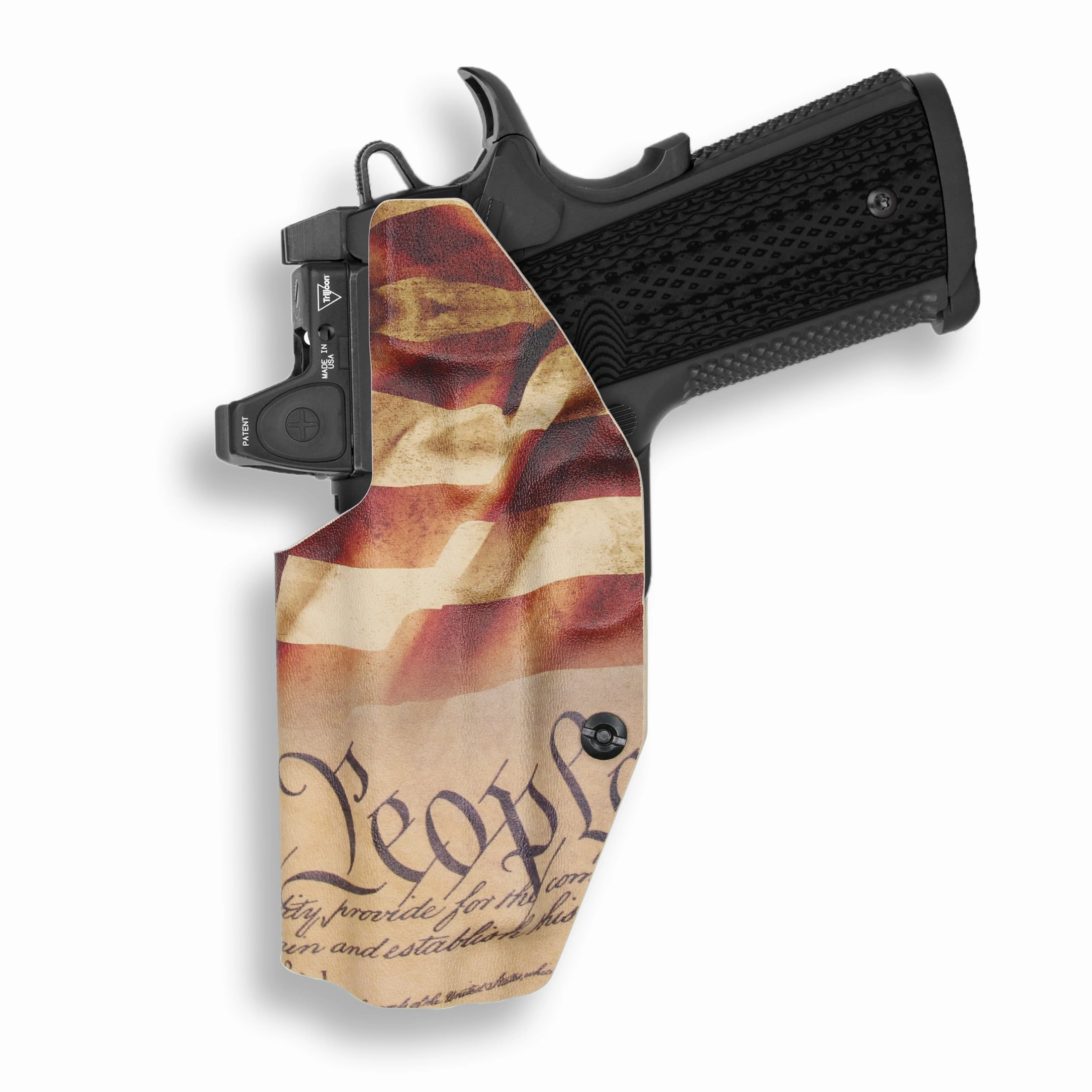 Springfield 1911 4" 45ACP with Rail Only Red Dot Optic Cut IWB Holster - Image 12