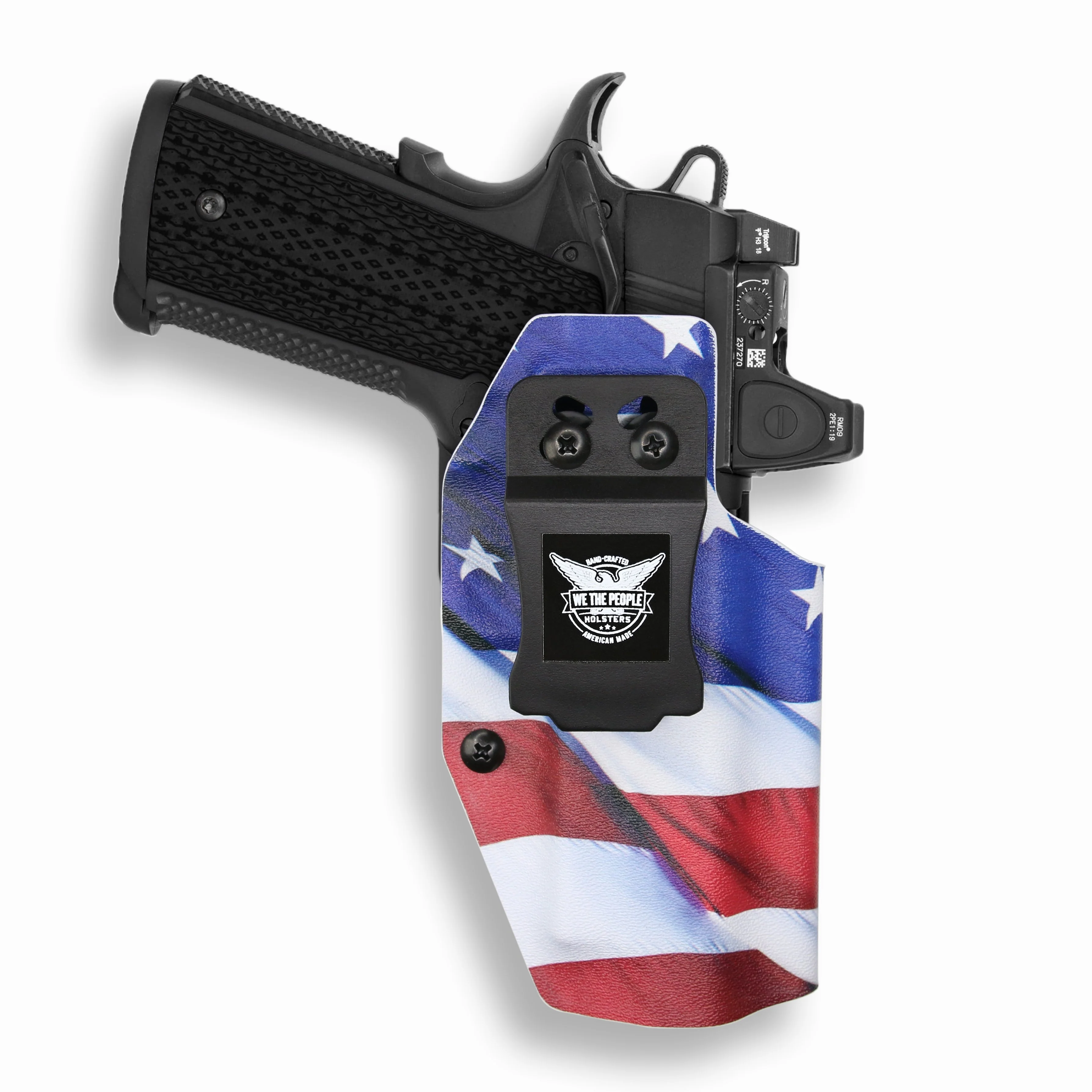 Springfield 1911 4" 45ACP with Rail Only Red Dot Optic Cut IWB Holster - Image 9