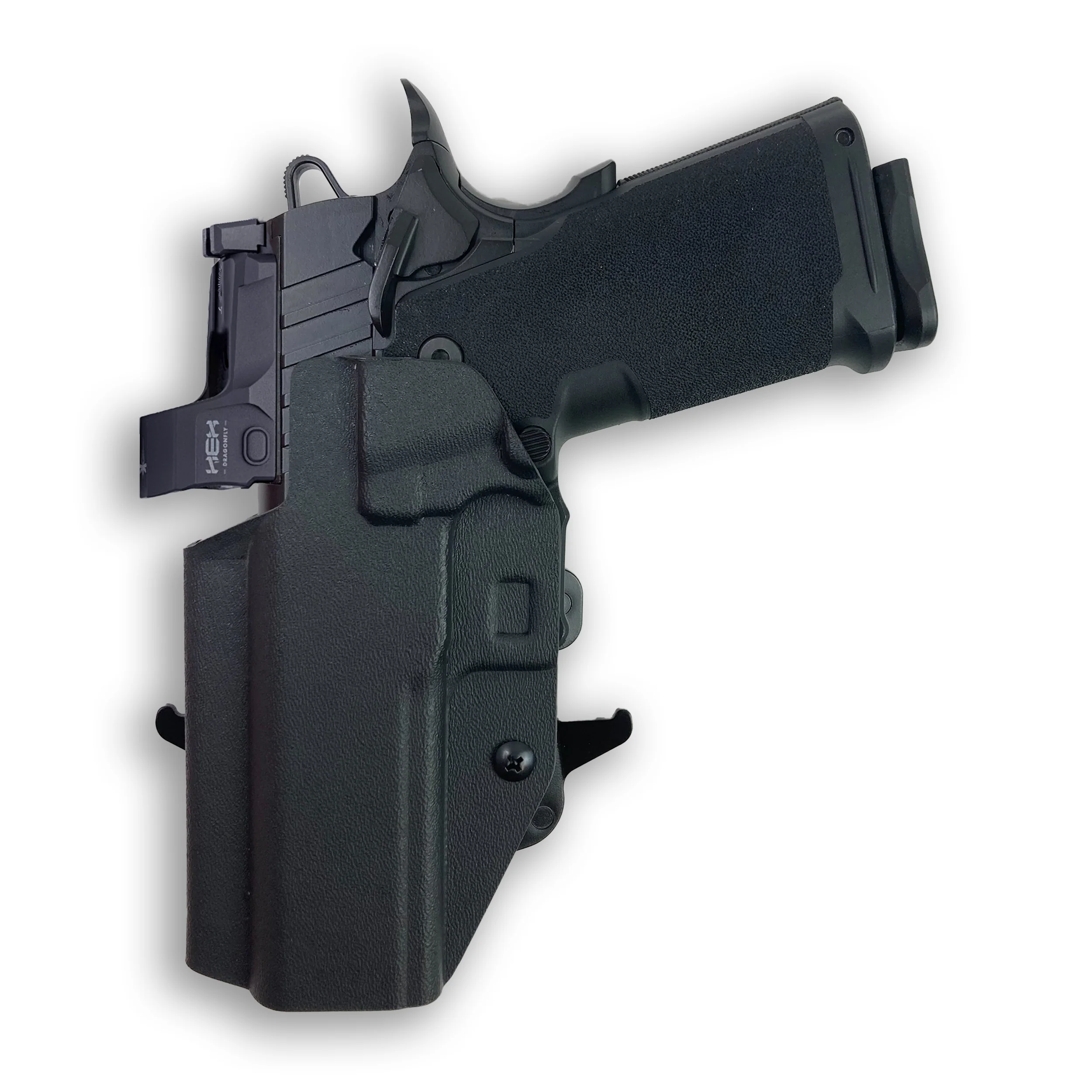 Springfield 1911 DS Prodigy Comp AOS 4.25" Red Dot Optic Cut OWB Holster - Image 3