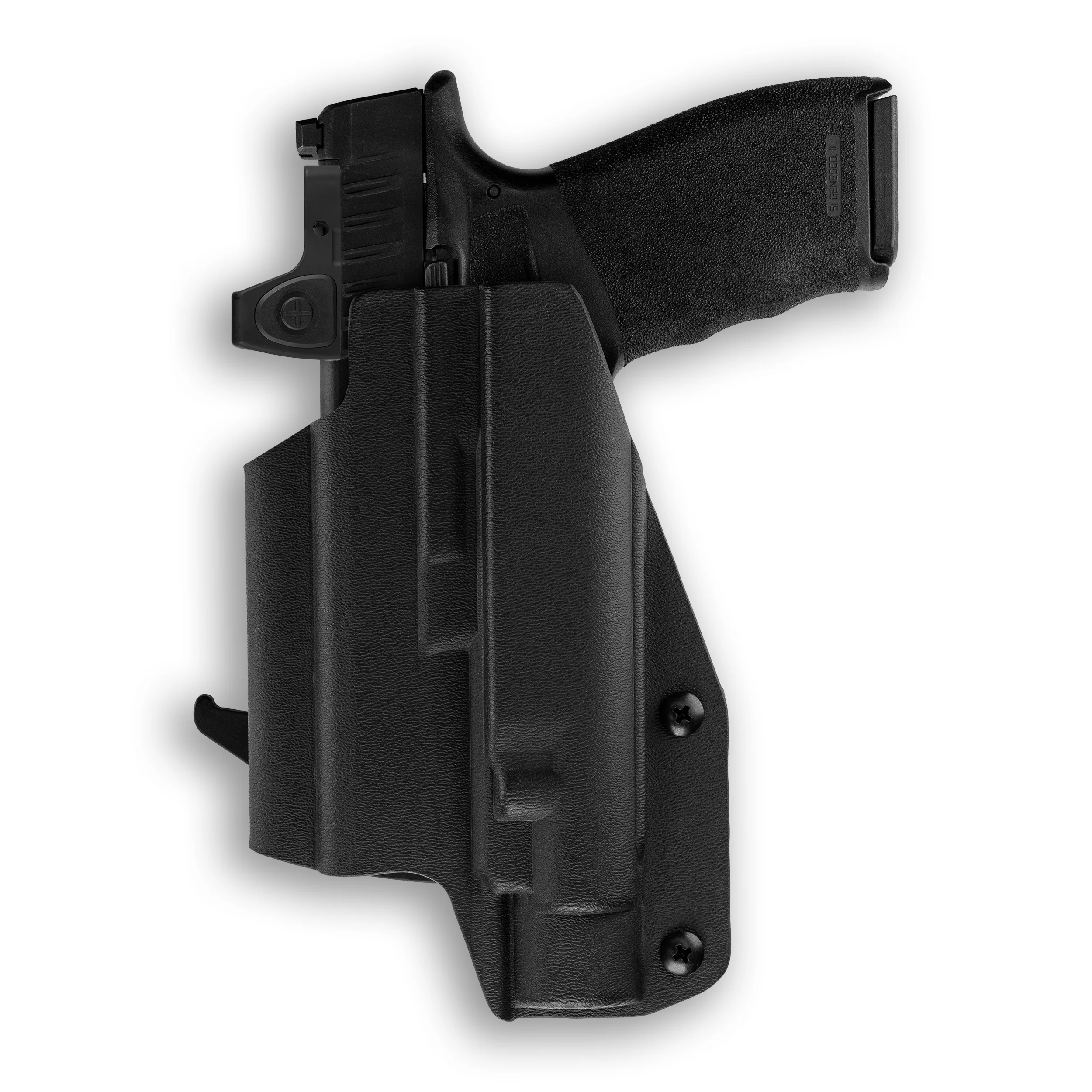 Springfield Hellcat Pro with Olight PL-Pro Valkyrie Light Red Dot Optic Cut OWB Holster - Image 3