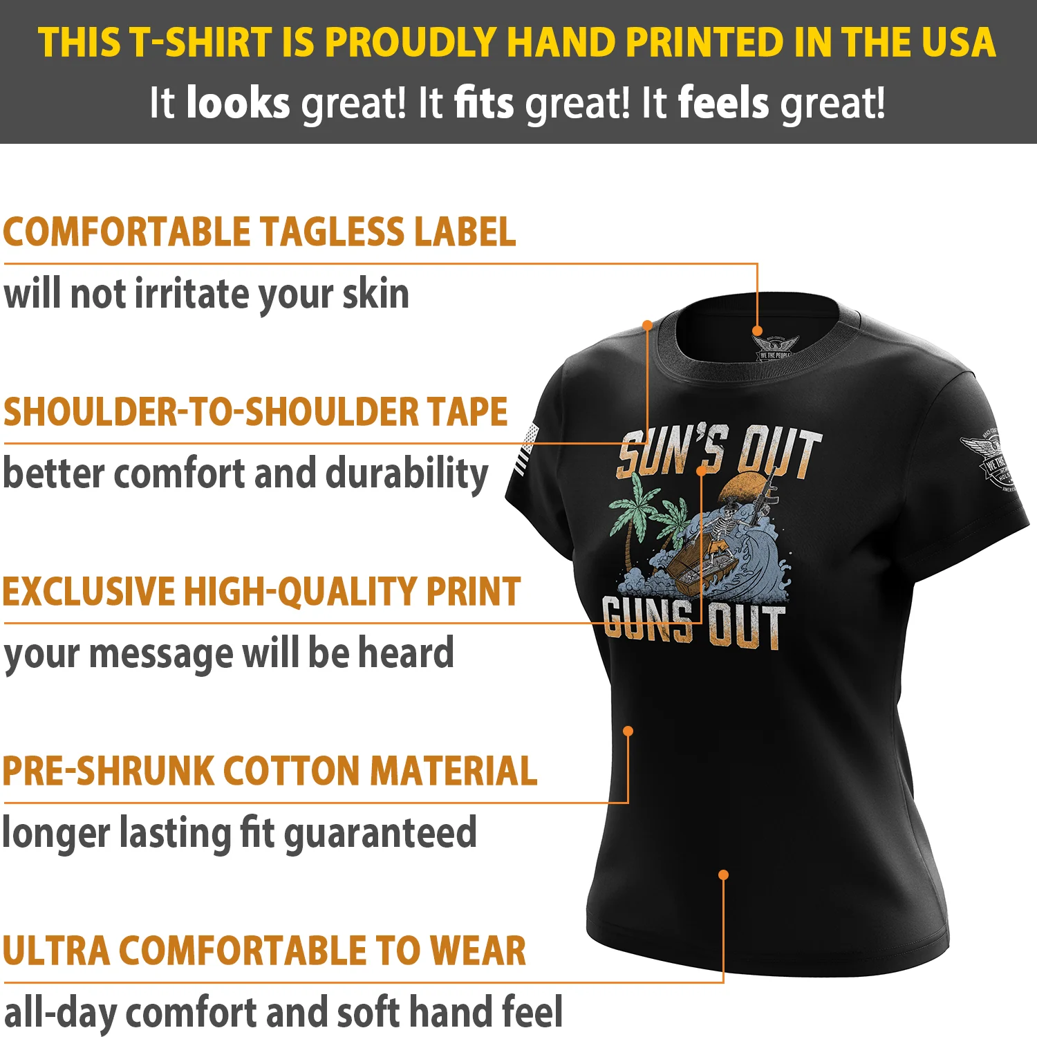 Sun's Out, Guns Out Women's Short Sleeve Shirt - Image 6